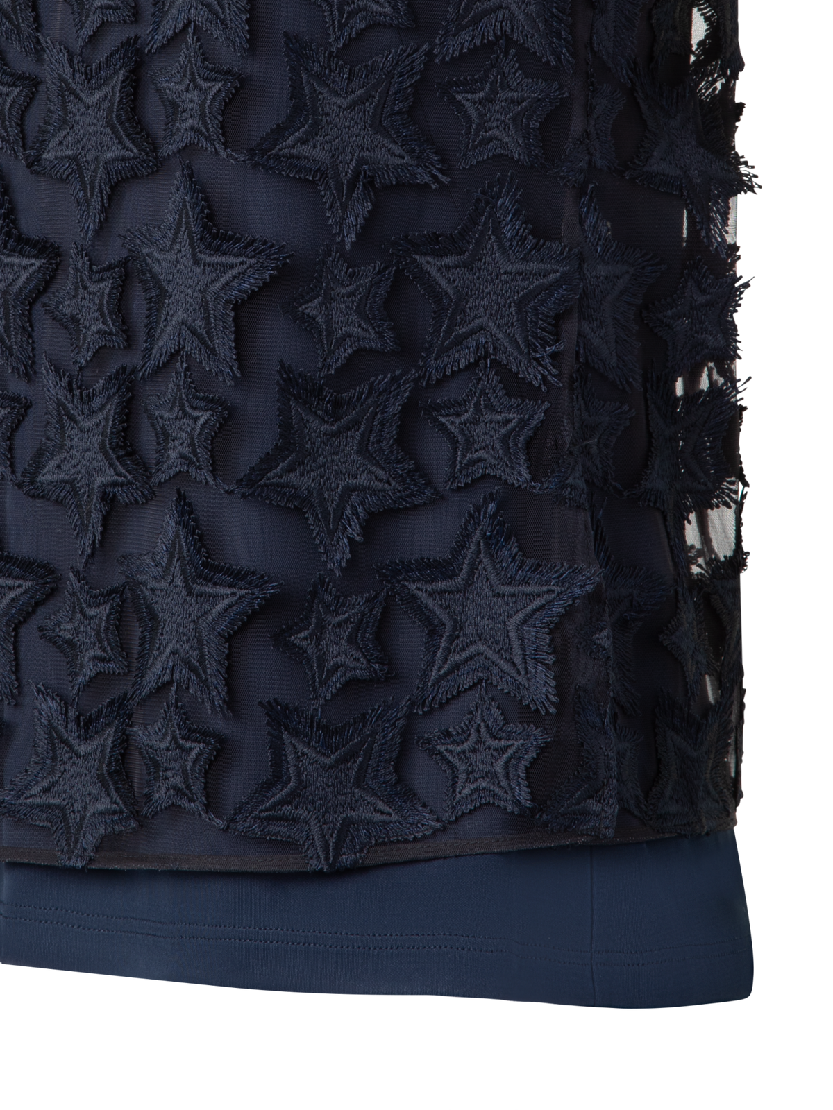 Designer Top with 3D Star Embroidery - navy - blue