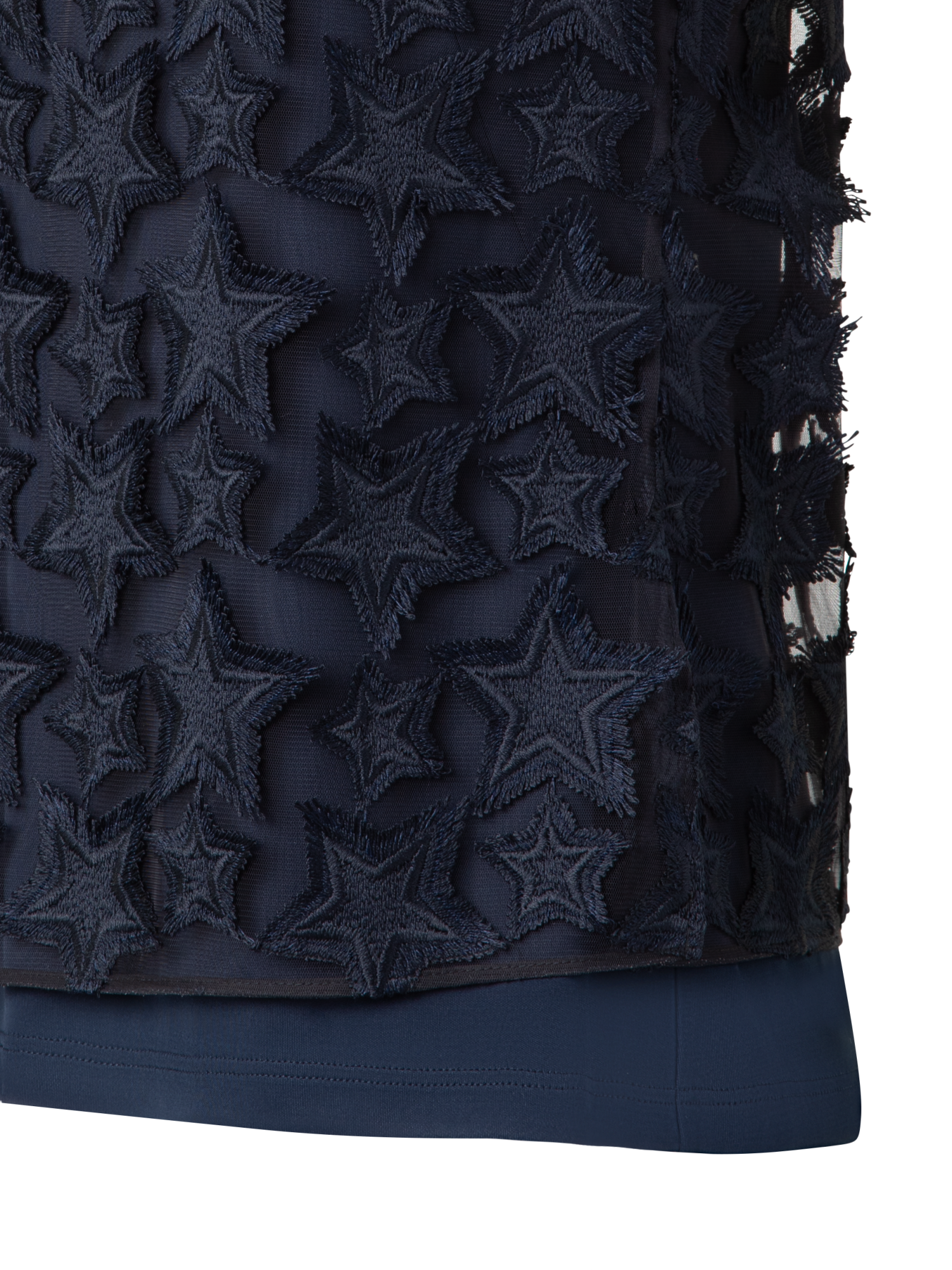 Designer Top with 3D Star Embroidery - navy - blue
