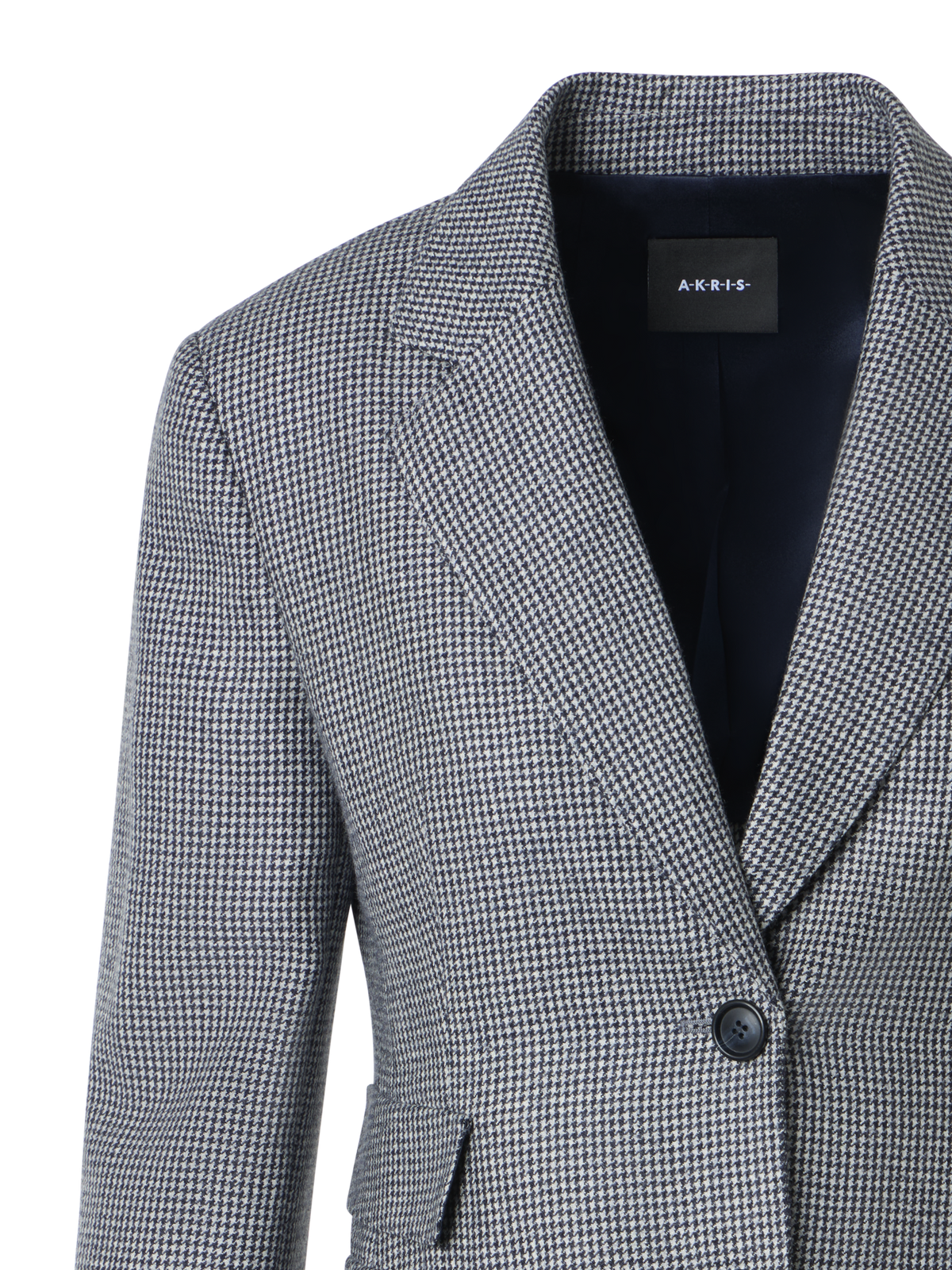 Designer Cashmere Pepita Tailored Blazer - grey