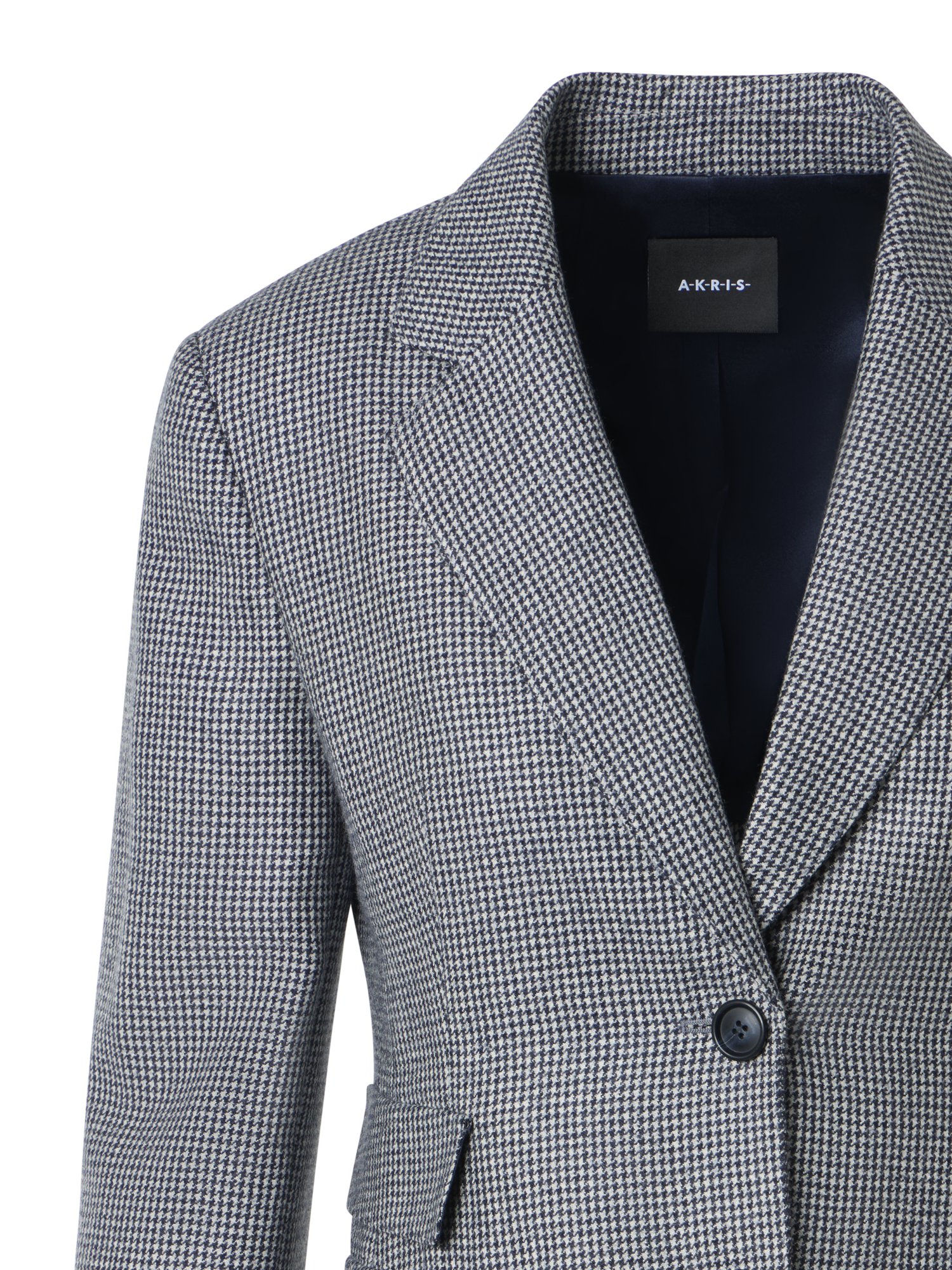 Designer Cashmere Pepita Tailored Blazer - grey