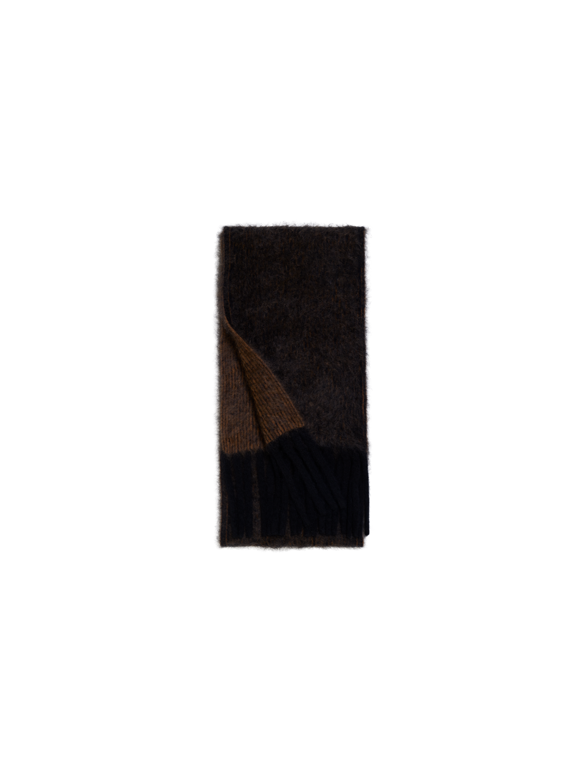 Designer Cloud Cashmere Scarf with Oro Lienzo Stripes - black - multicolor - brown