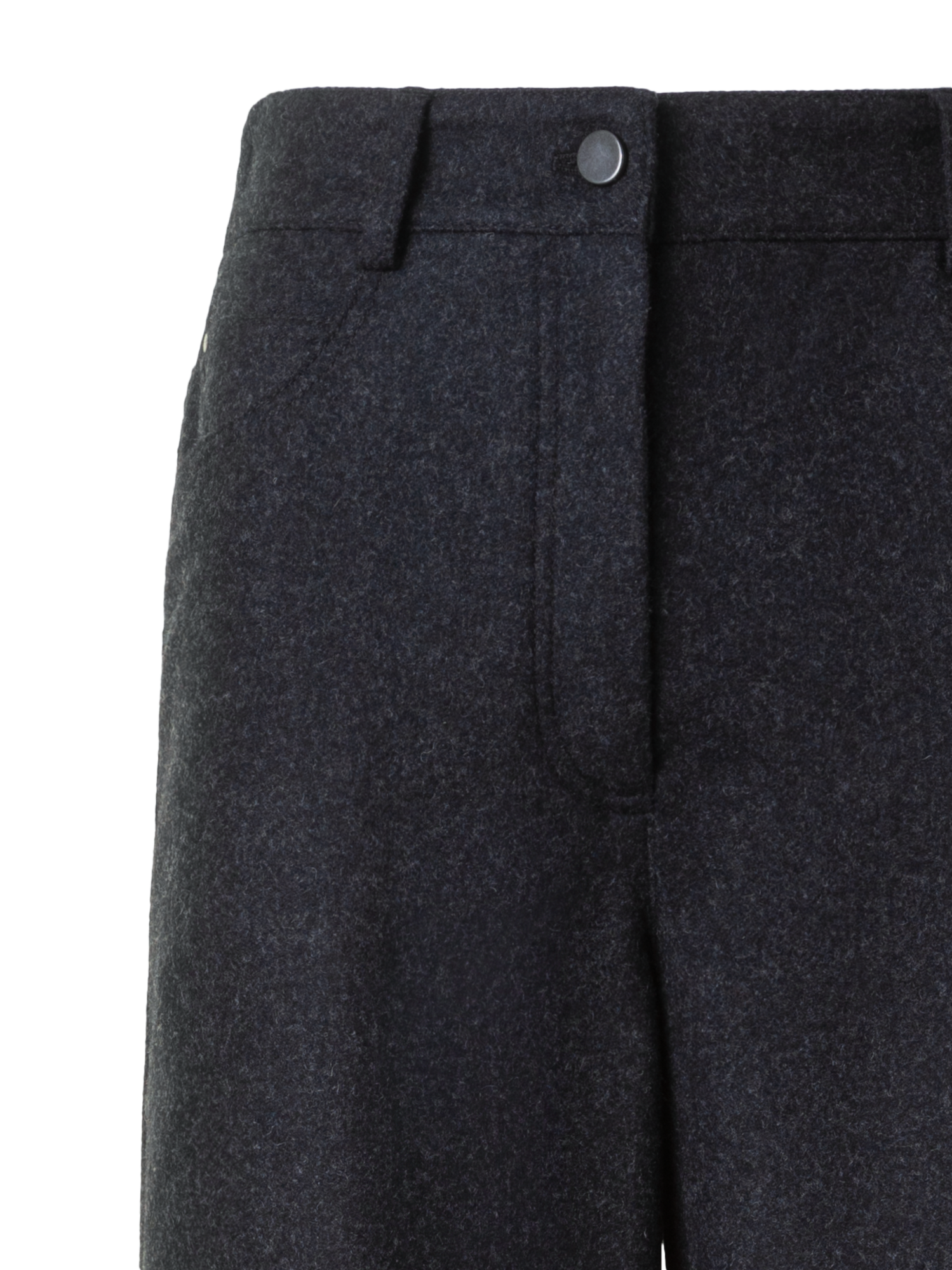 Designer Wide Heavy Wool Flannel Pants - neutral - grey
