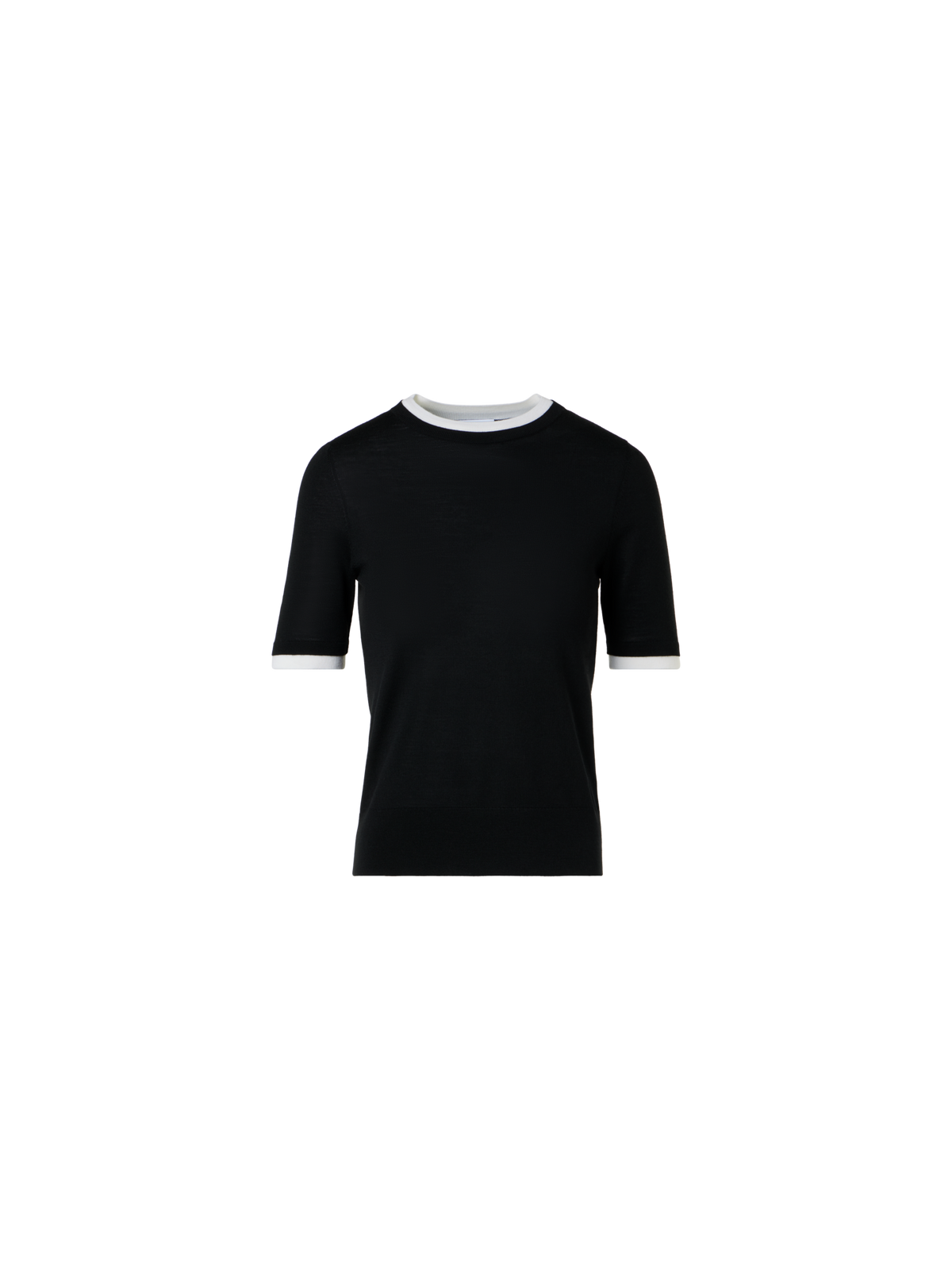 Designer Trompe l’Oeil Layered Wool Sweaterl - black - ecru