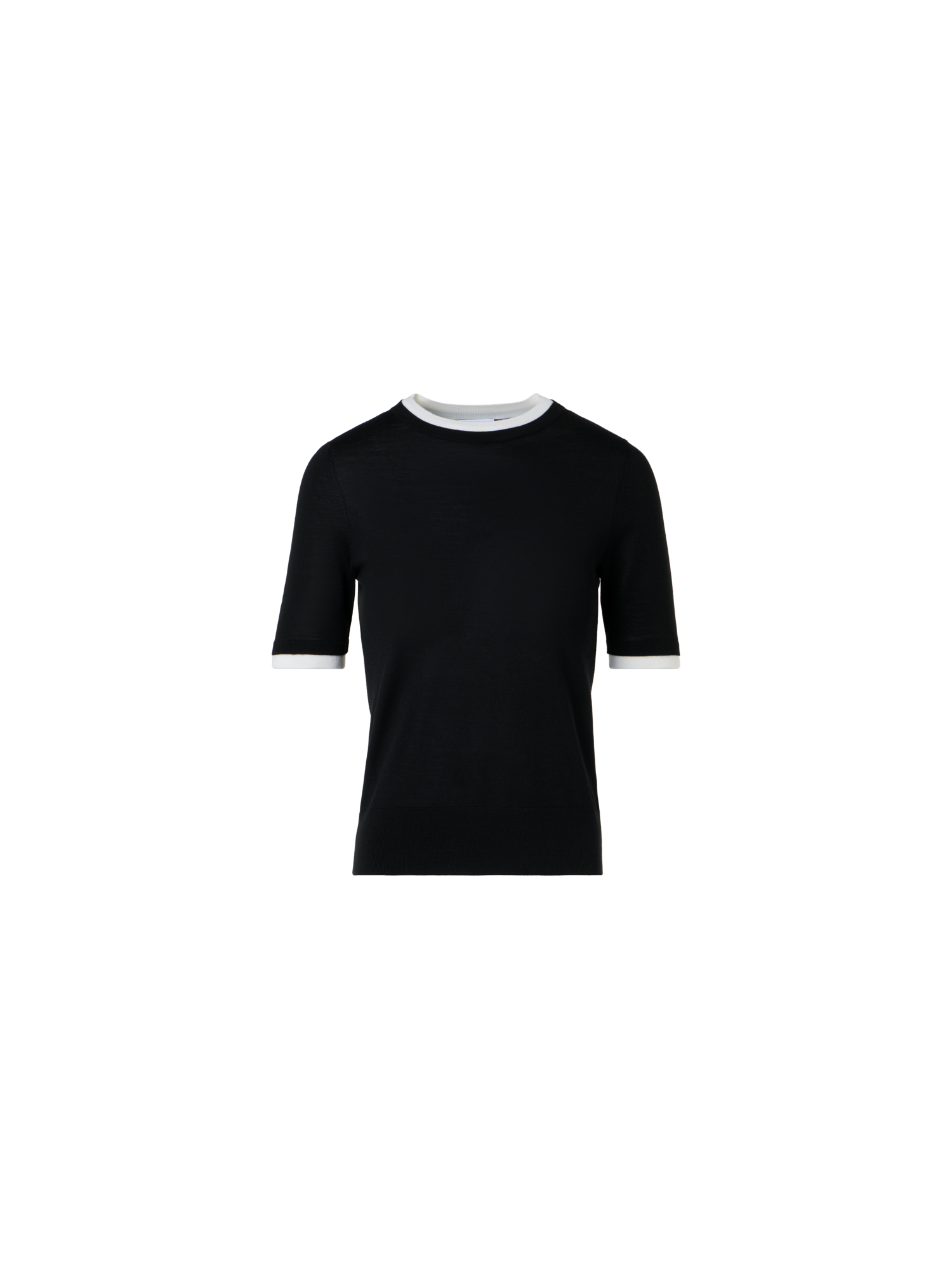 Designer Trompe l’Oeil Layered Wool Sweaterl - black - ecru