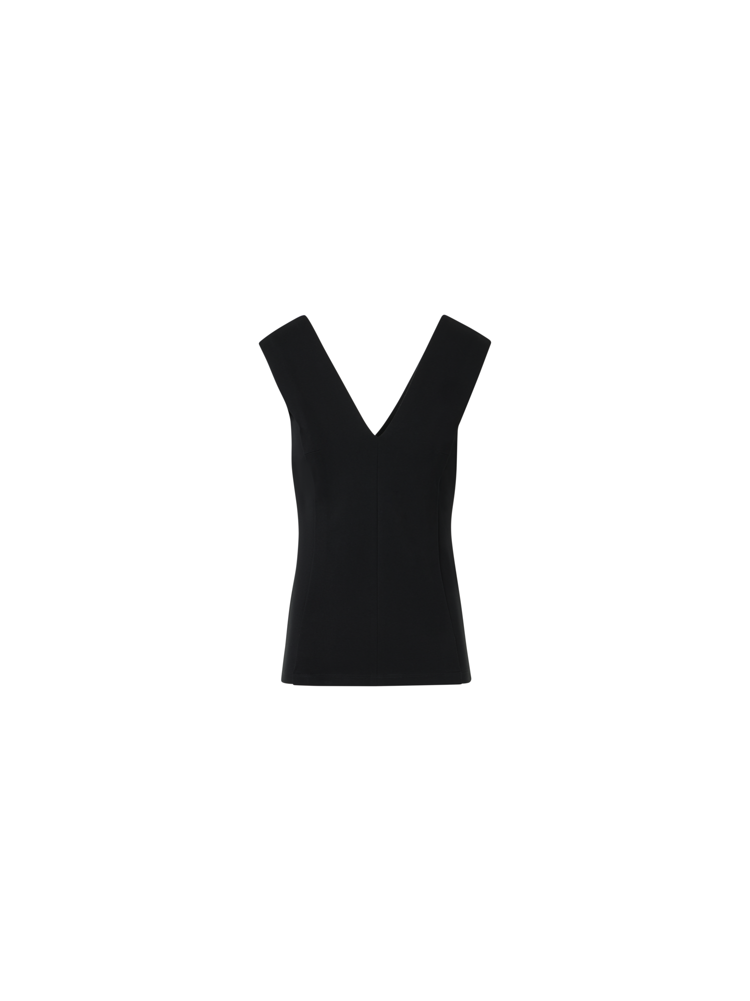 Designer V-Neck Top in Signature Jersey - black