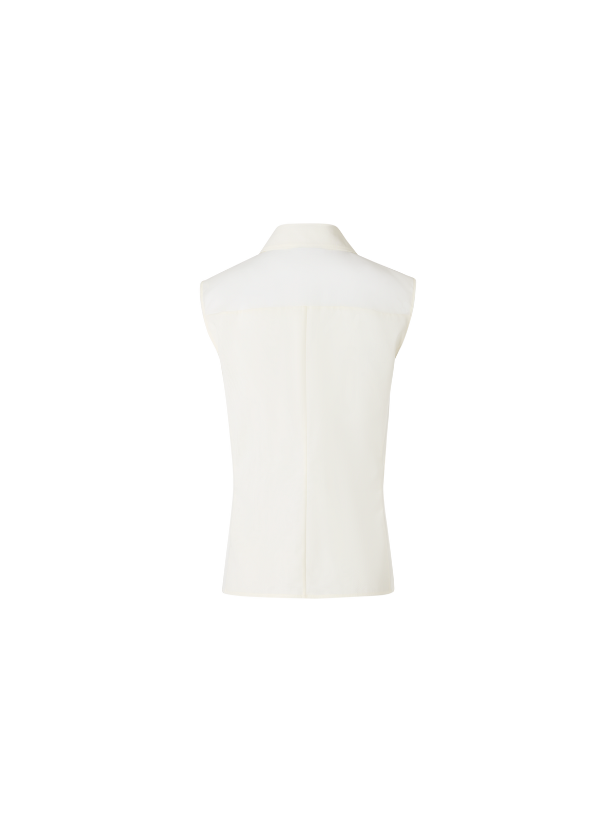Designer Cotton Voile Blouson-Top Sleeveless - ecru