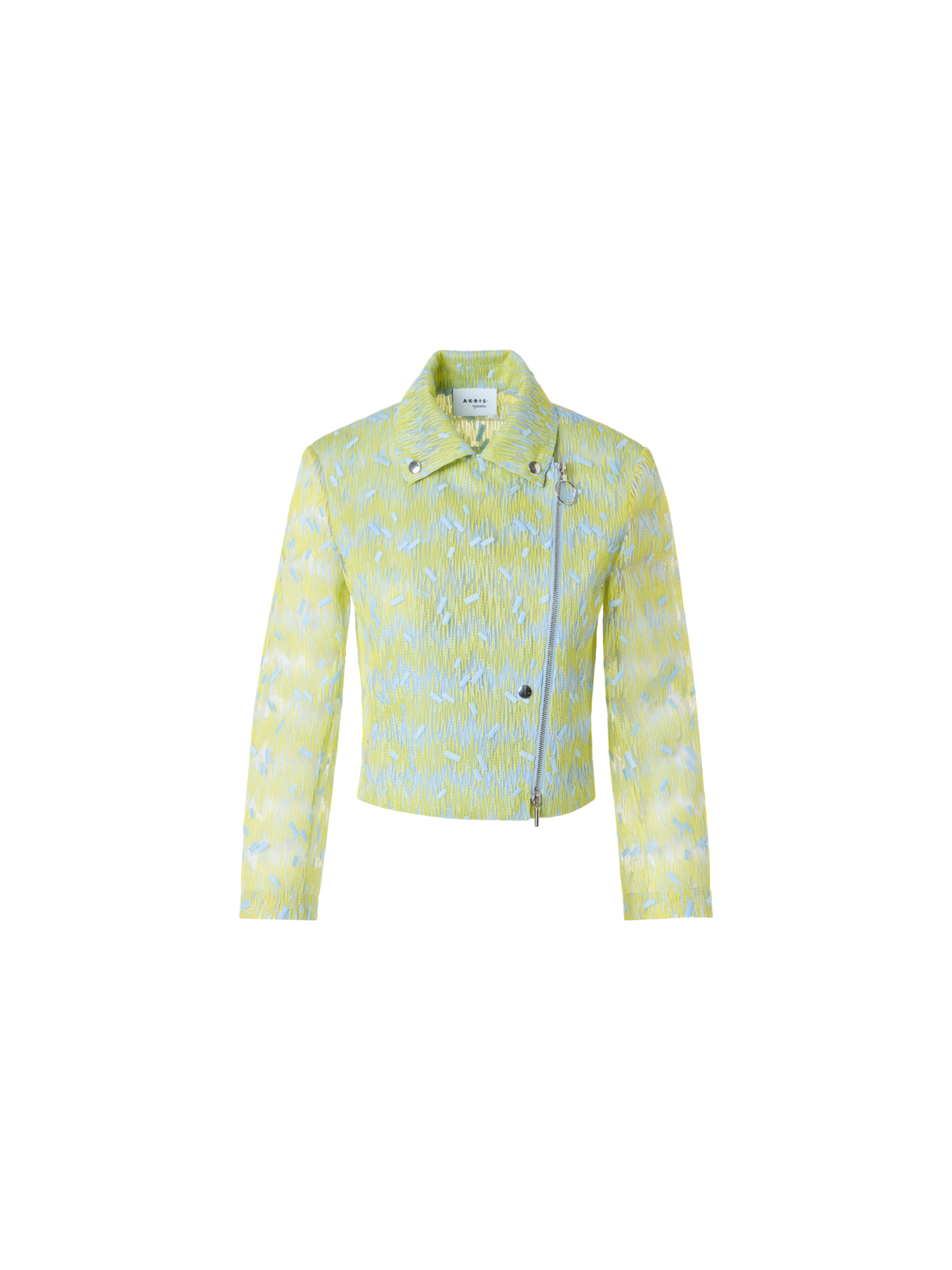 Designer Scribble Dot Embroidered Tulle Biker Jacket