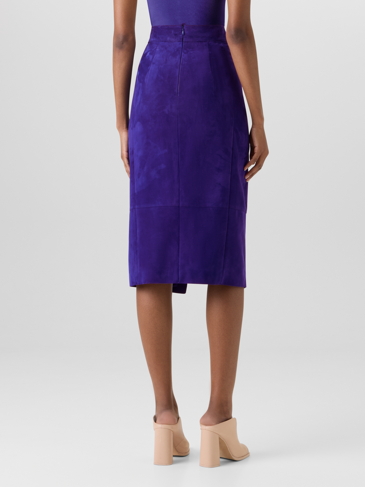 Designer Suede Pencil Skirt - purple #editorial