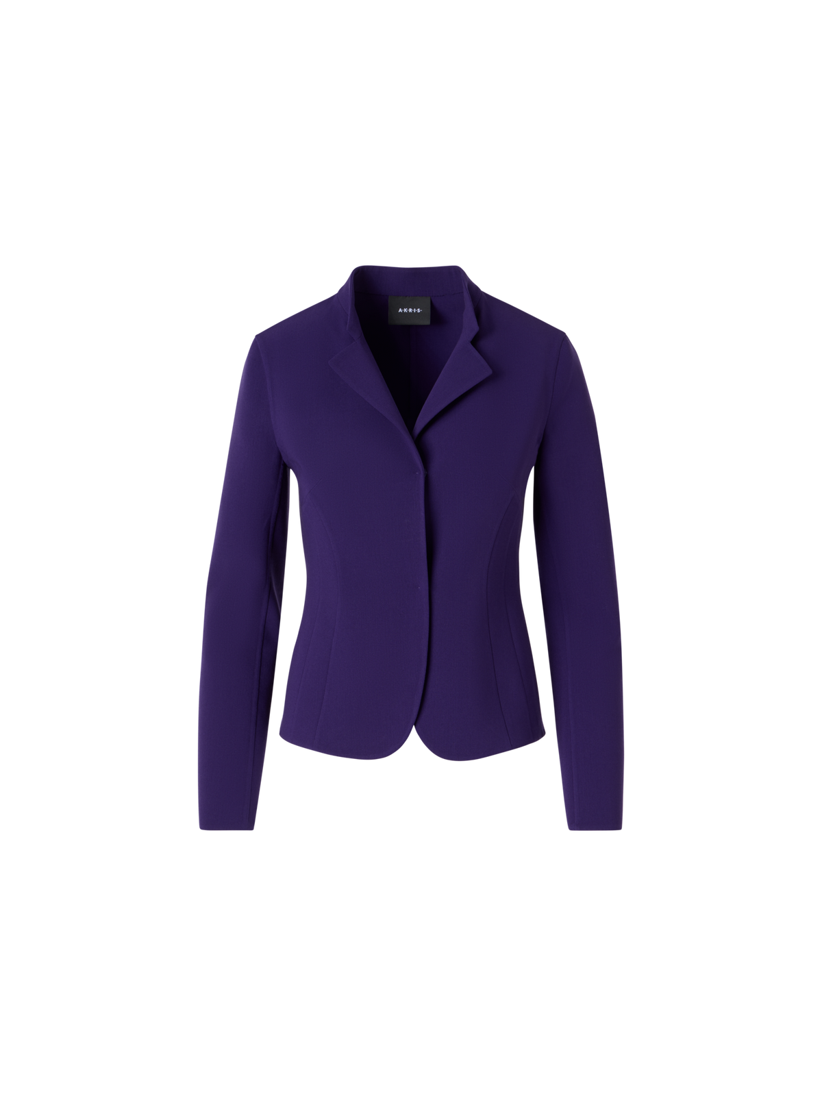 Designer Hamer Short Jacket in Bi-Stretch Wool Double-Face - purple