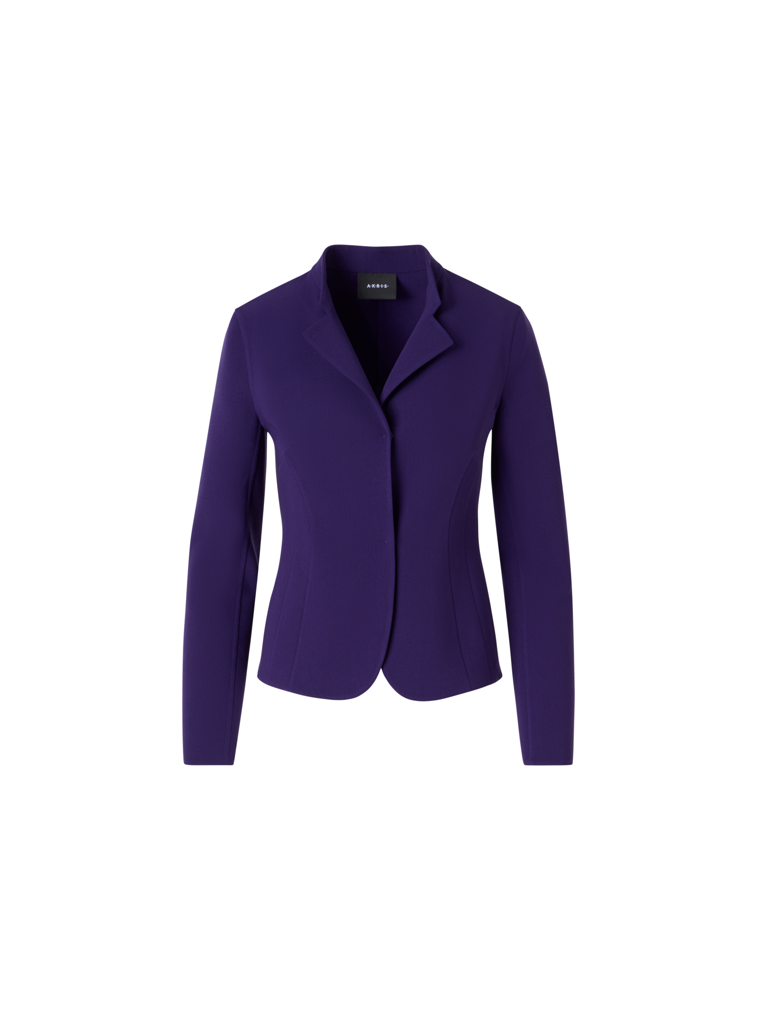 Designer Hamer Short Jacket in Bi-Stretch Wool Double-Face - purple