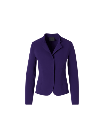 Designer Hamer Short Jacket in Bi-Stretch Wool Double-Face - purple