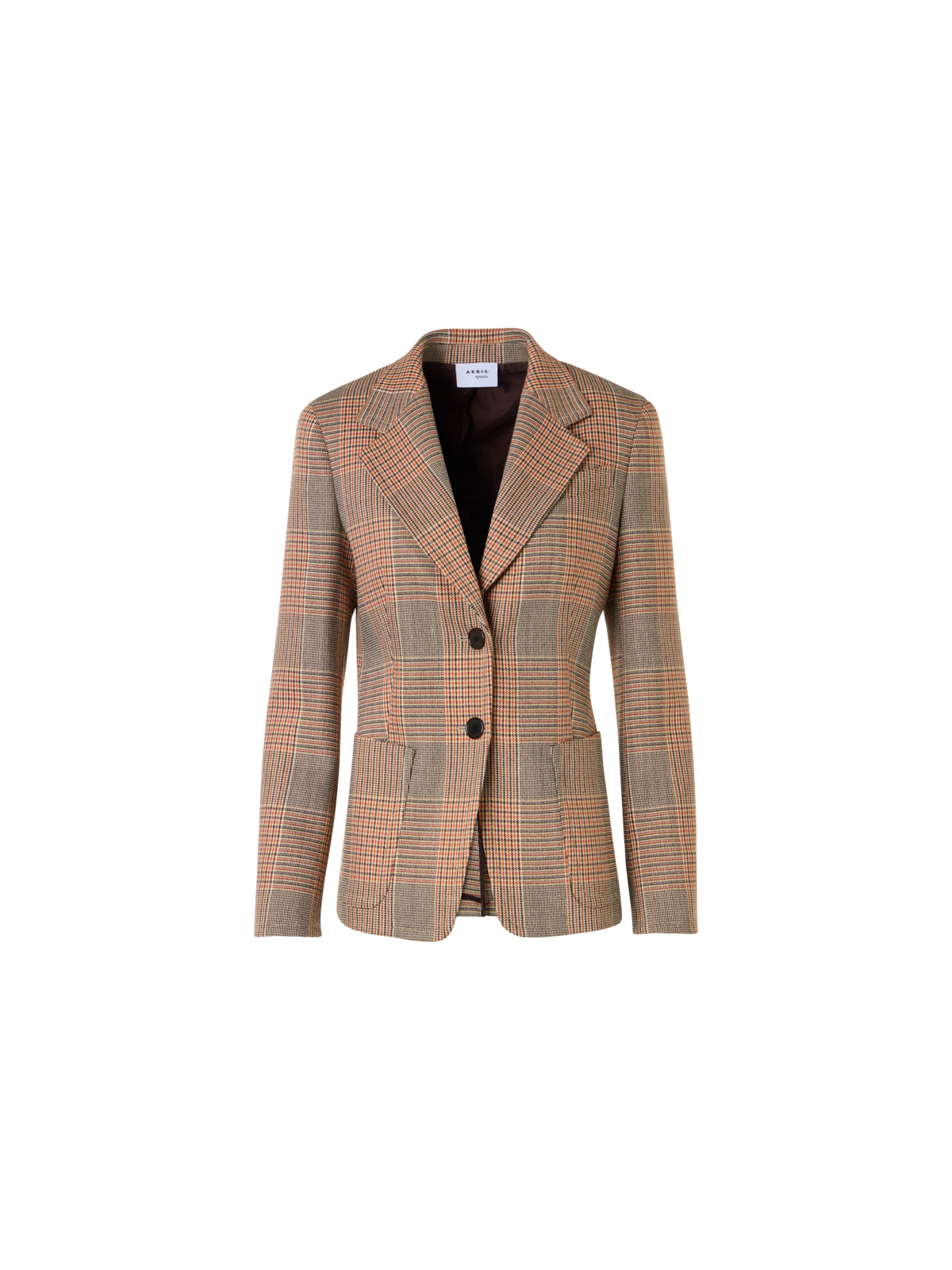 Designer Glen-Check Heavy Wool Twill Long-Sleeve Jacket - multicolor