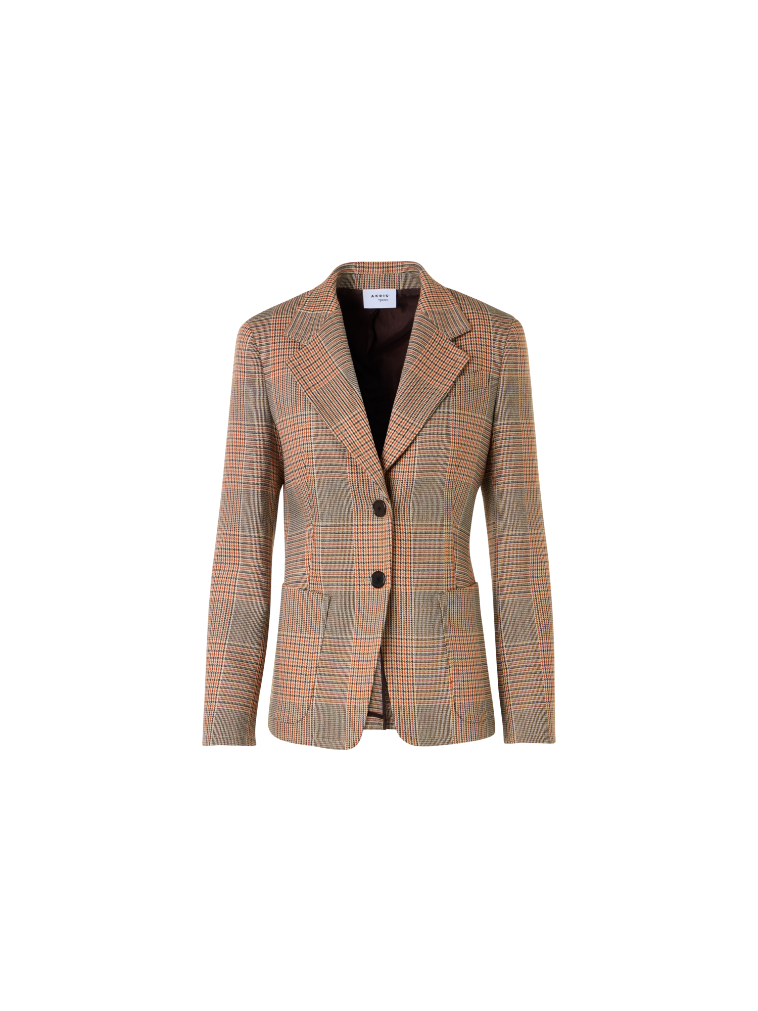 Designer Glen-Check Heavy Wool Twill Long-Sleeve Jacket - multicolor