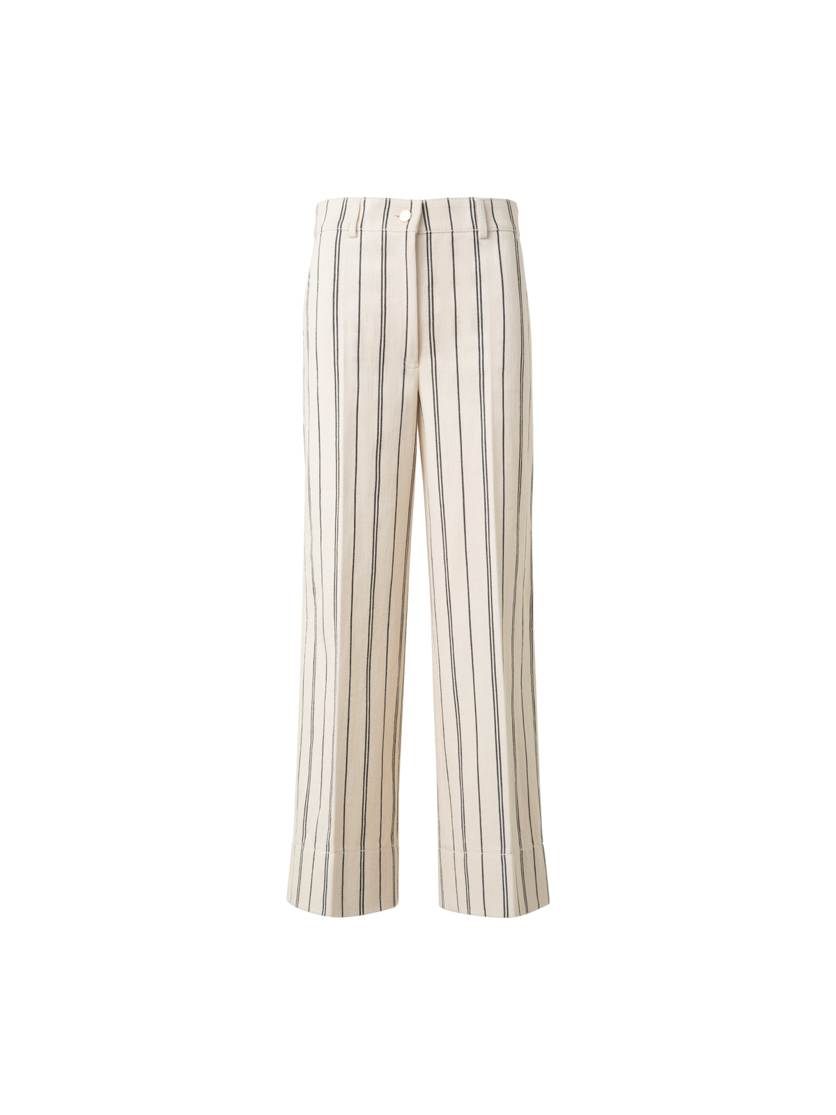 Designer Striped Light Cotton Culotte Pants - neutral - multicolor - ecru - white