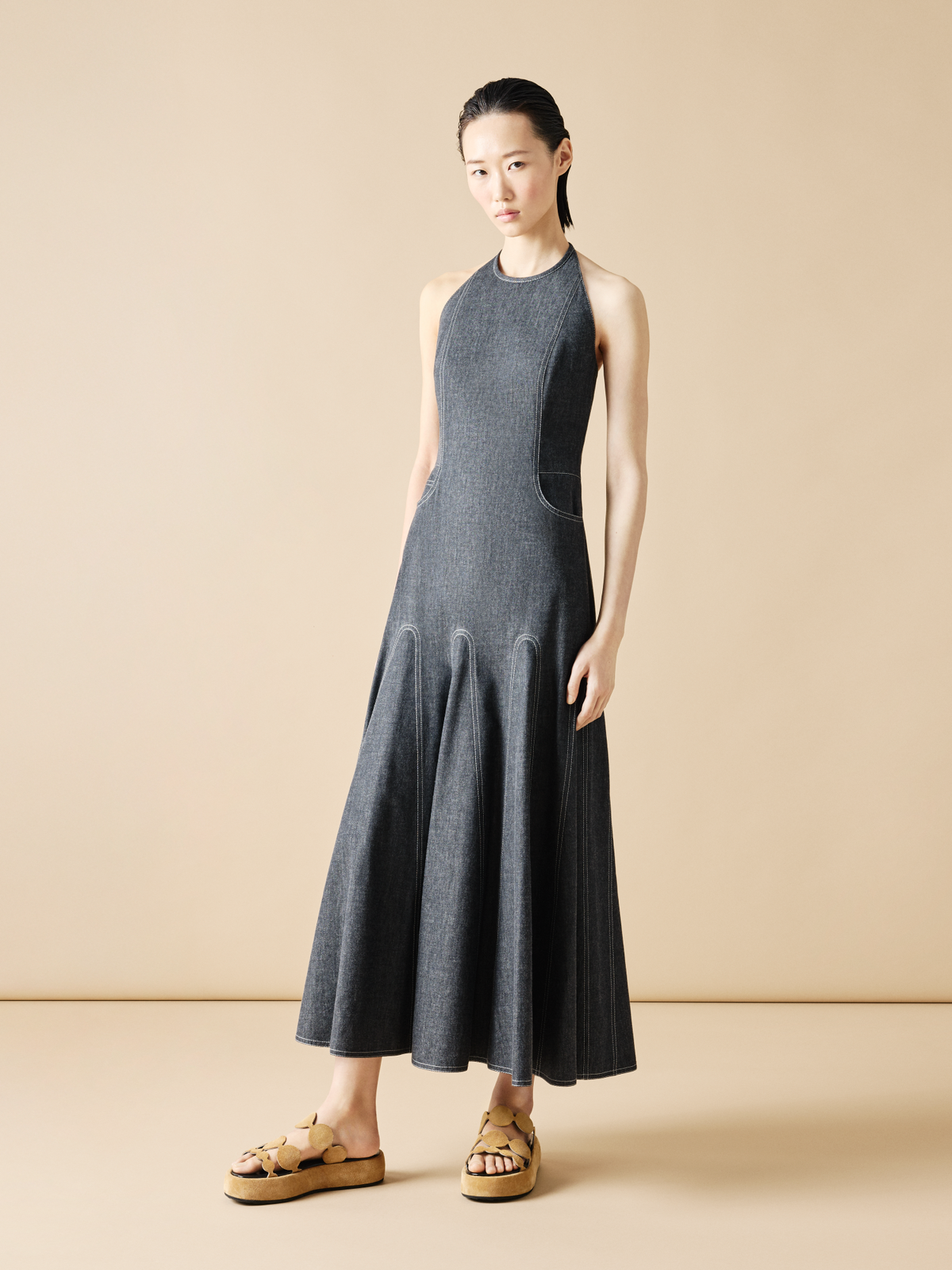 Halter Top Denim Midi Dress Akris EU Halter Top Denim Midi Dress Akris EU