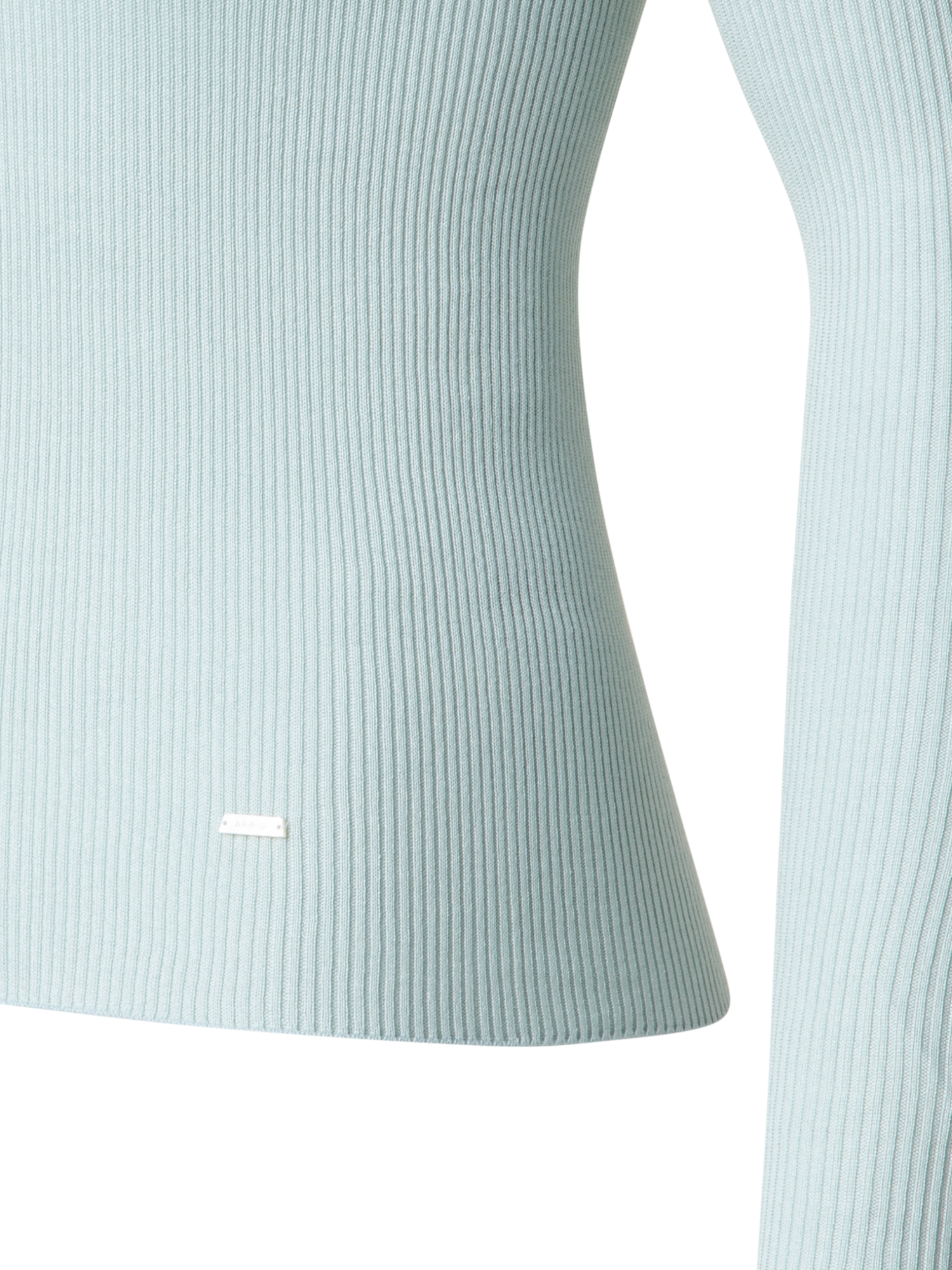 Designer Seamless Silk Cotton Knit Sweater - pastel - blue