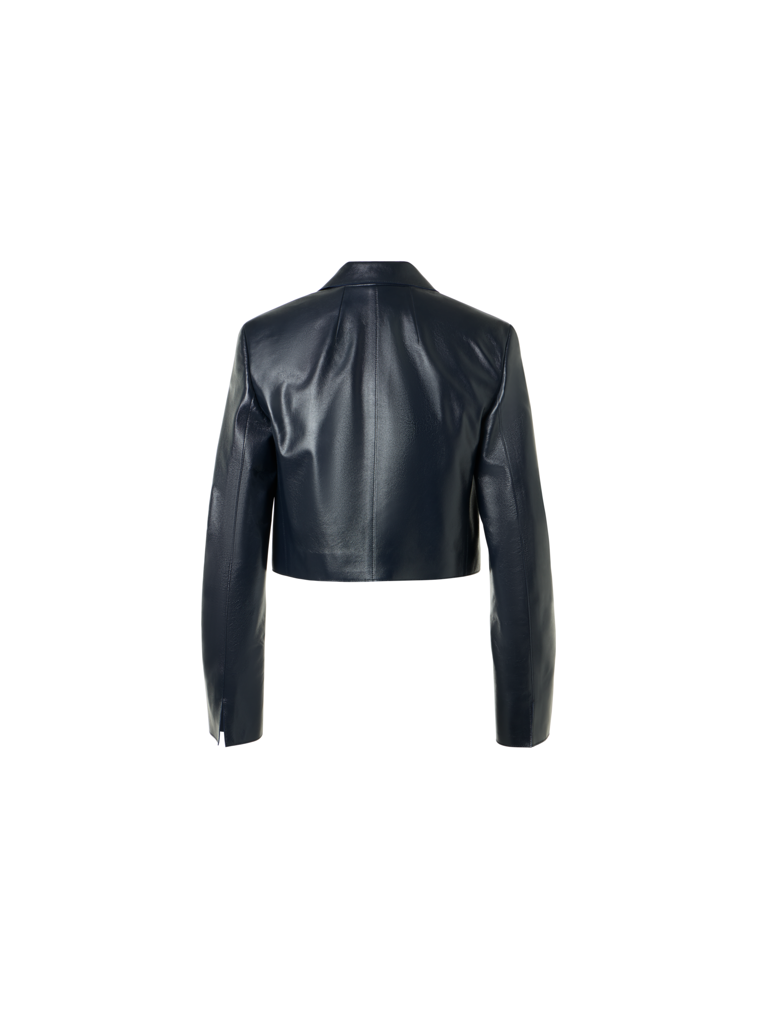 Designer Lacquered Nappa Short Jacket - black