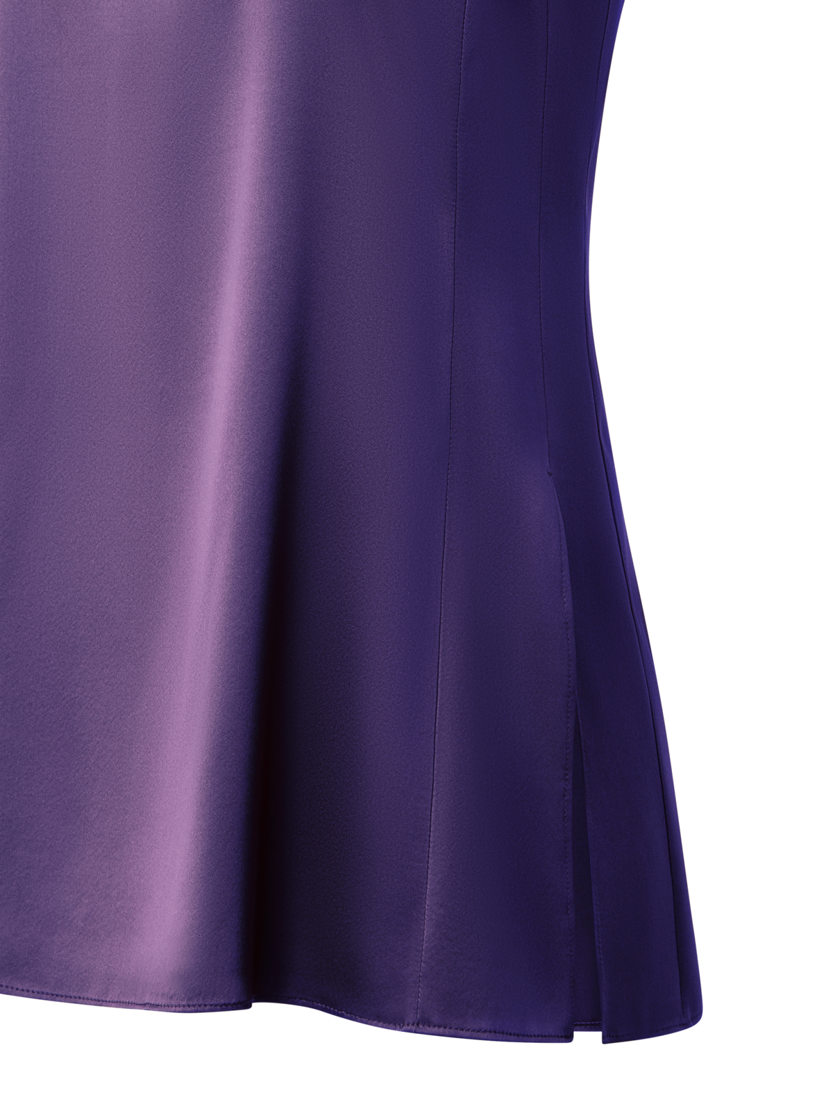 Designer Sleeveless Silk Satin Tunic Blouse - purple