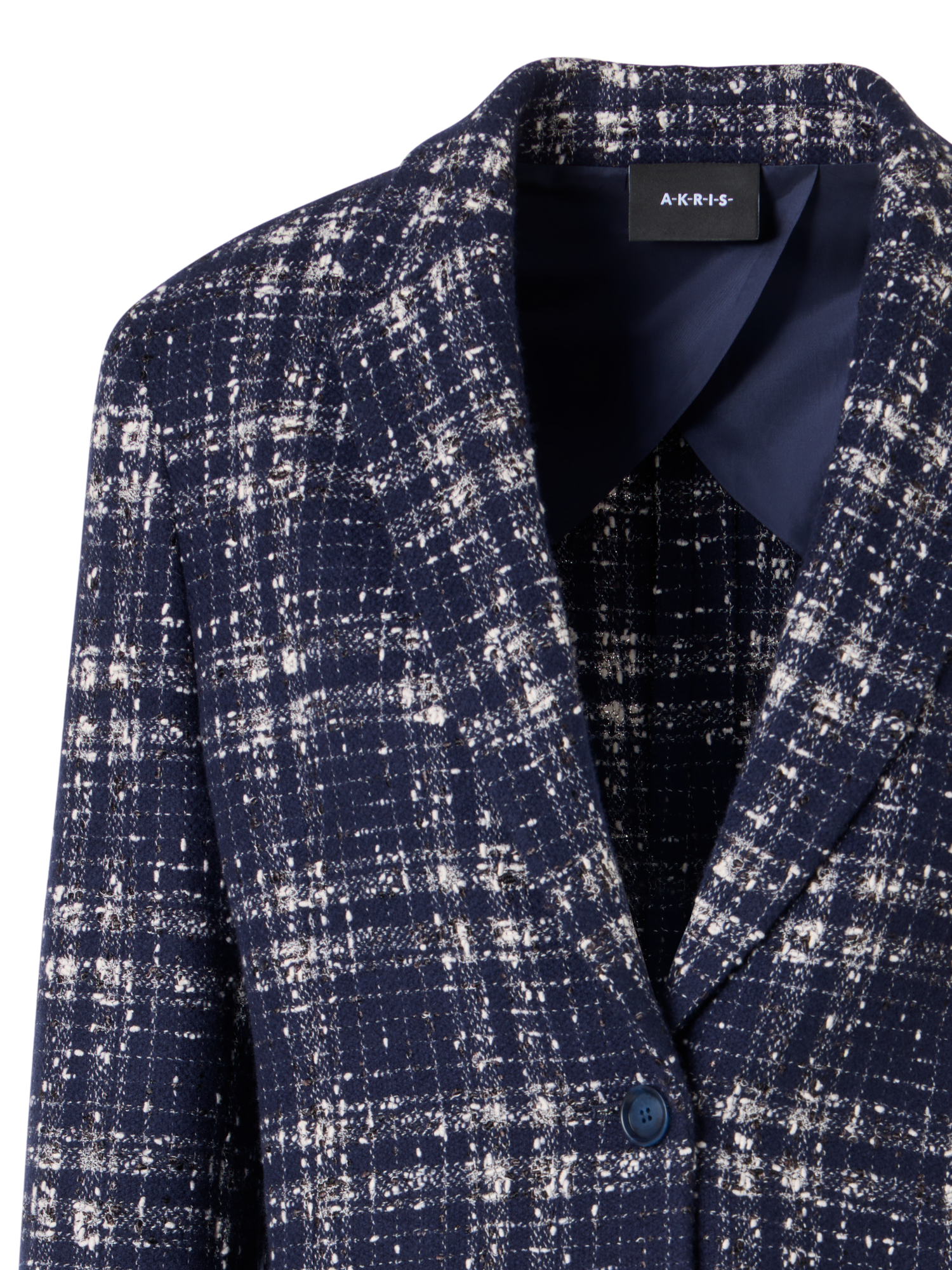 Designer Kora Jacket in Wool-Viscose Tweed - blue