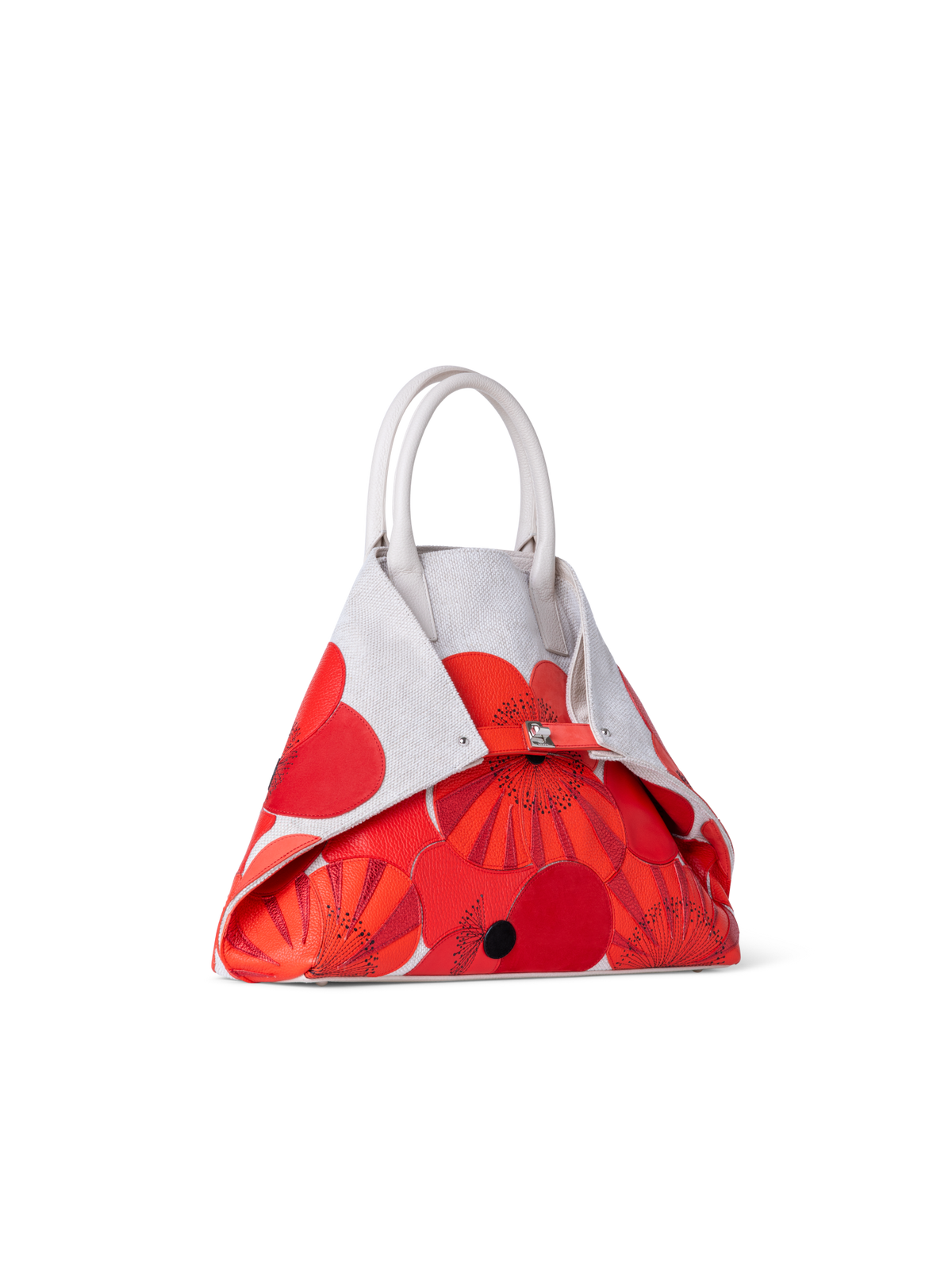 Designer Ai Medium Top Handle Tote - multicolor - red
