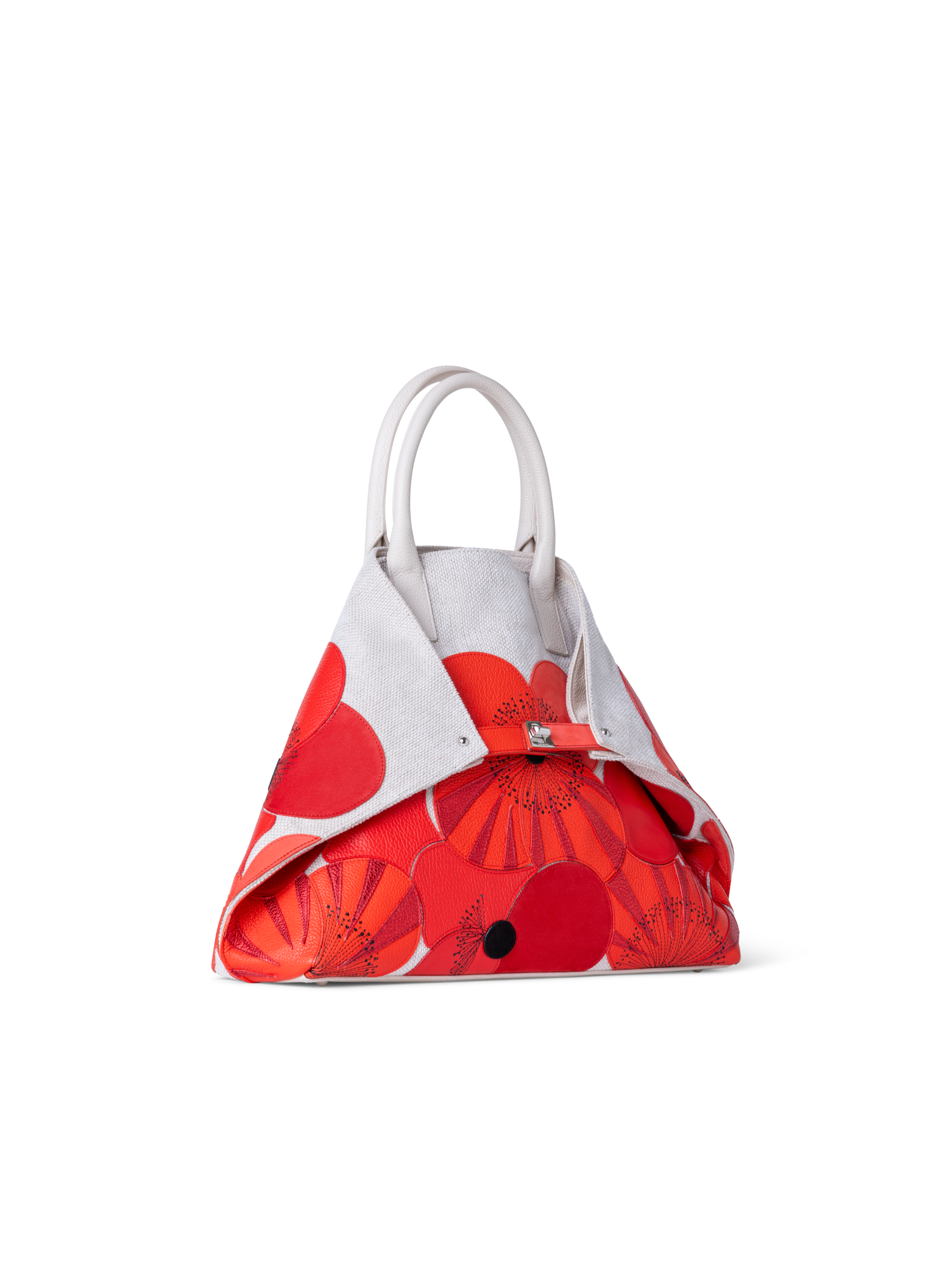 Designer Ai Medium Top Handle Tote - multicolor - red