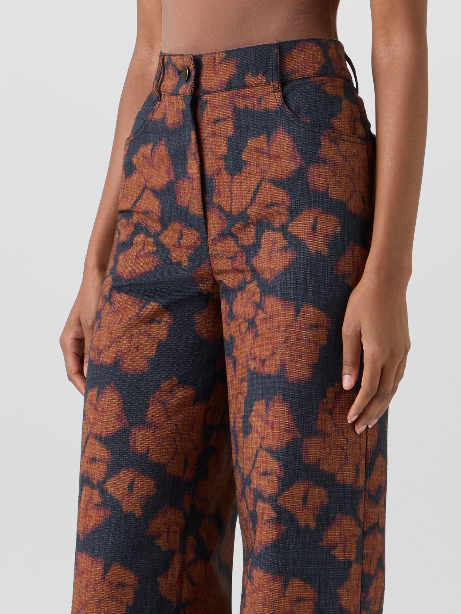 Designer Cooper Wide-Leg Pants in Cotton-Canvas - multicolor 