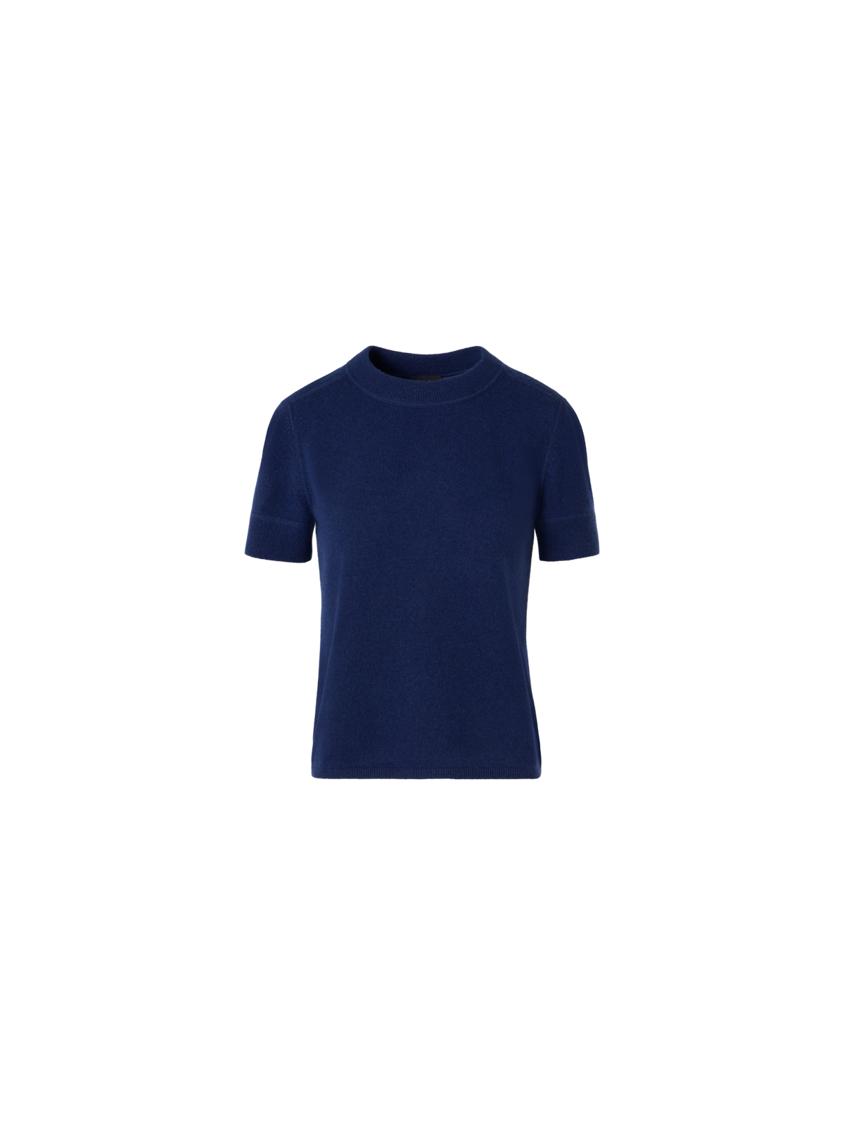Designer Short-Sleeve Cashmere Knit Sweater - blue