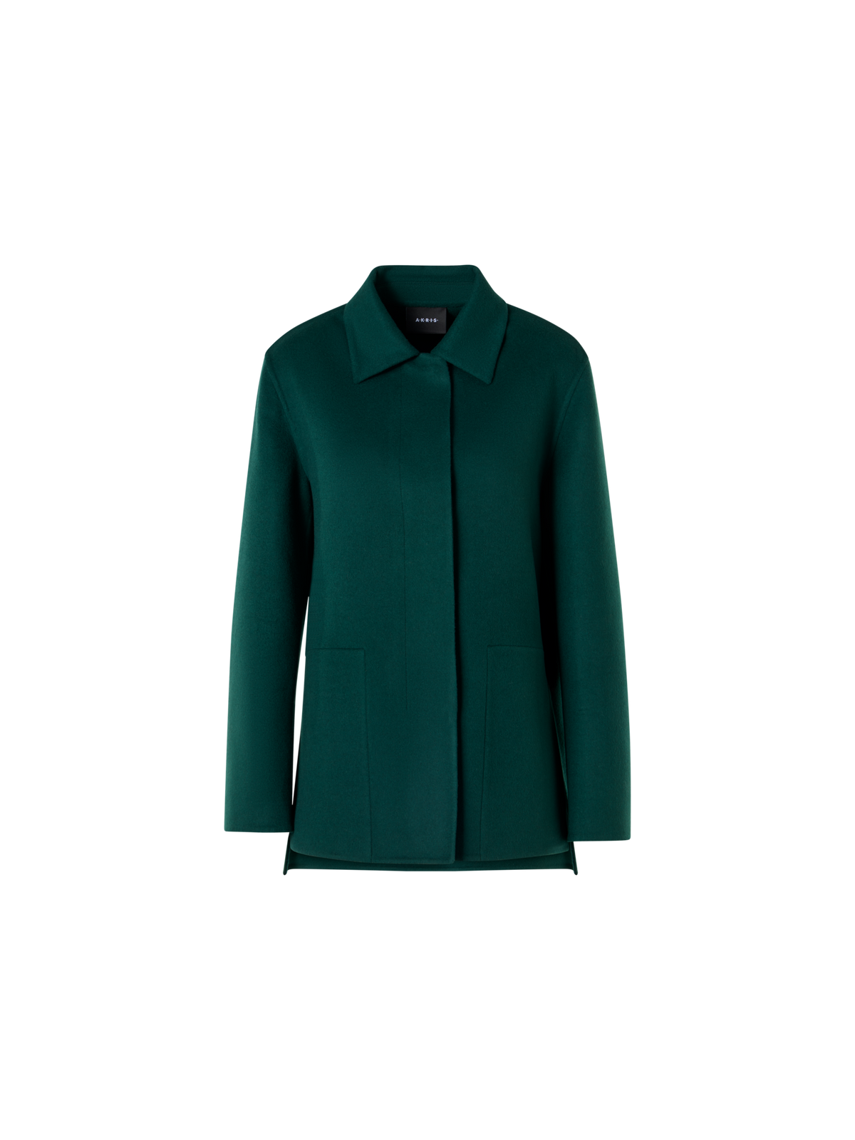 Designer Oversized Cashmere Double-Face Shirt Jacket - green