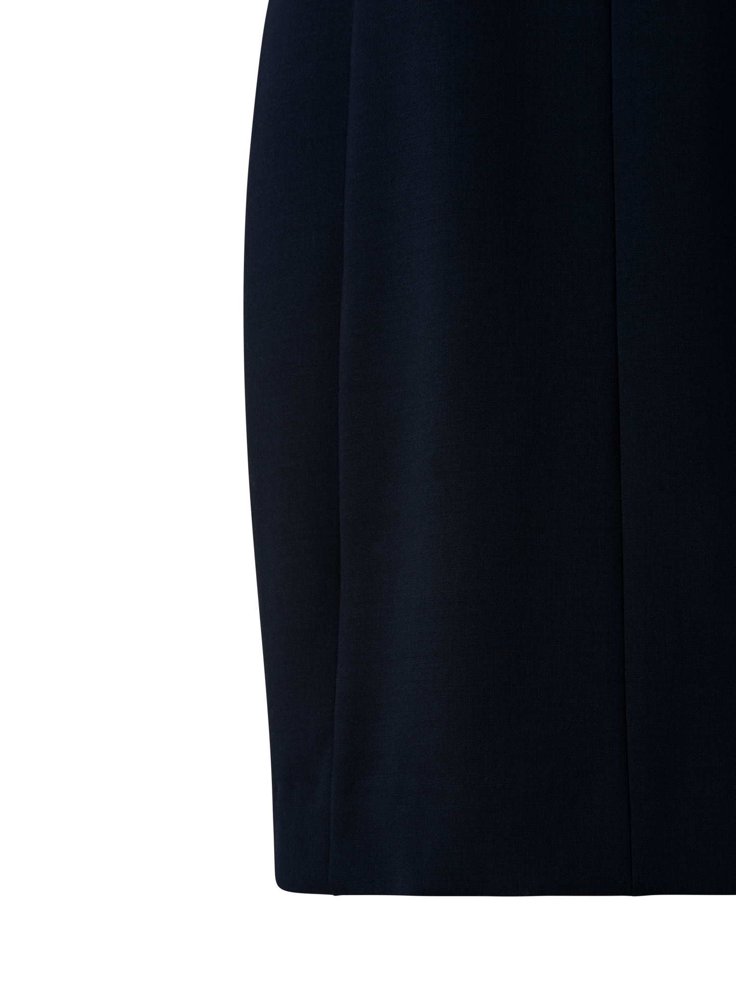 Designer Sleeveless V-Neck Wool Double-Face Sheath Dress - navy - blue