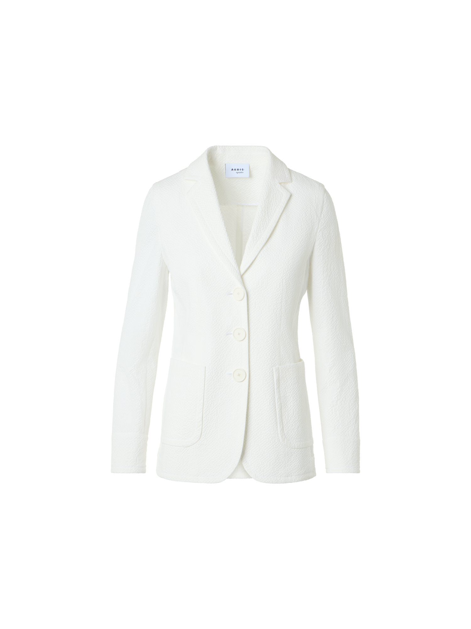 Designer Relaxed Cotton Stretch Seersucker Jacket - white
