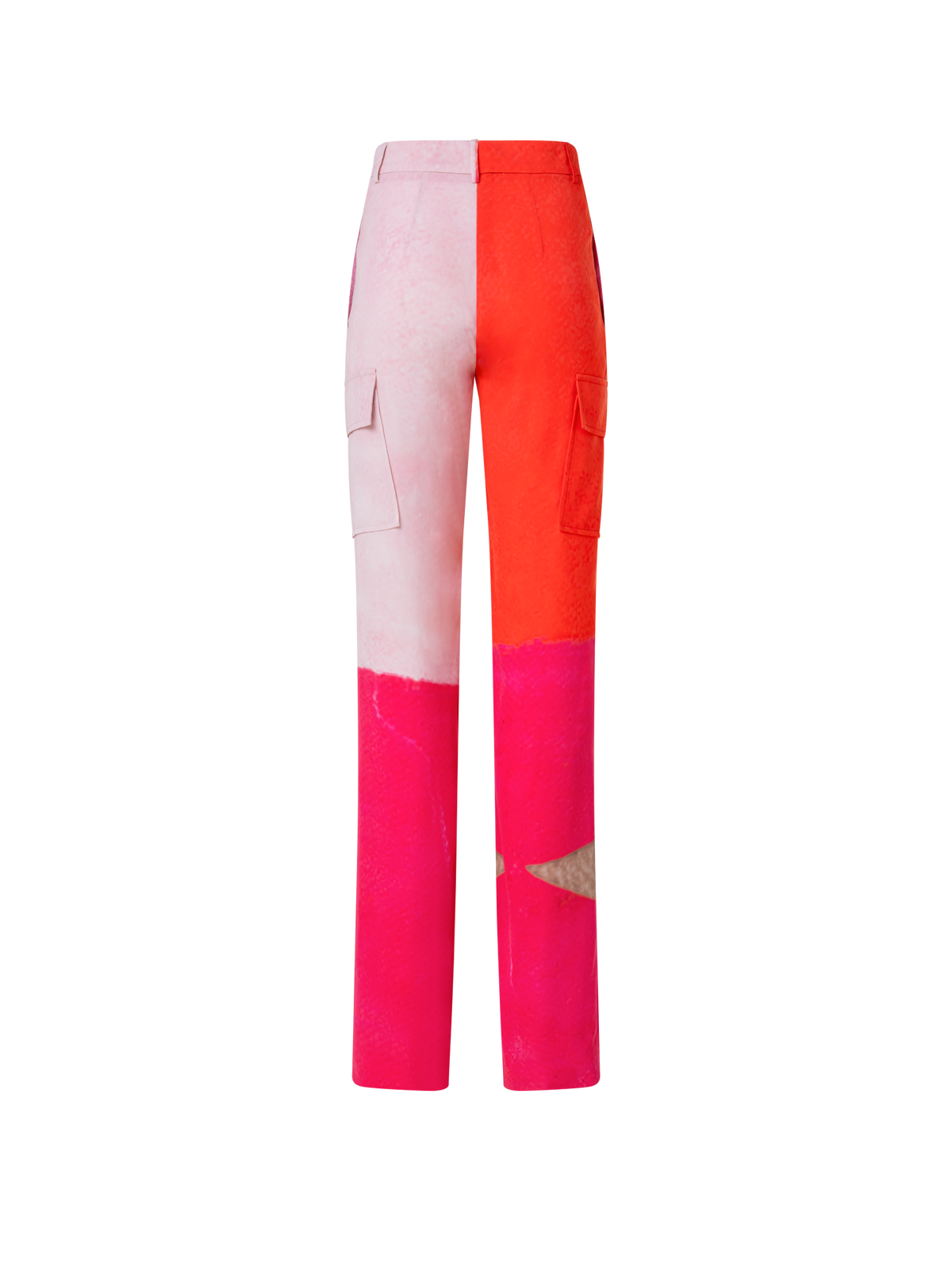 Designer Silk Cargo Pants with Spectra Print - multicolor