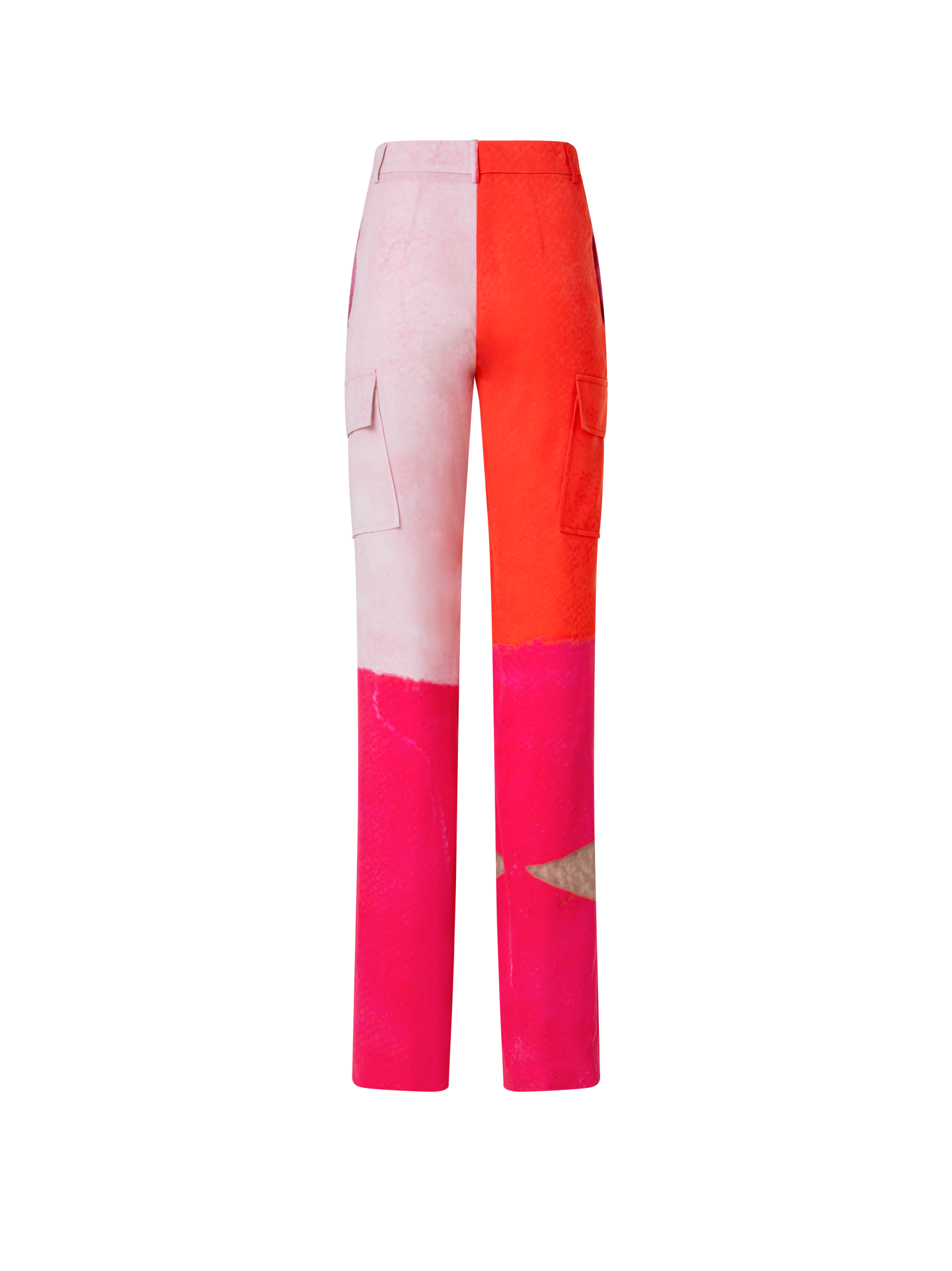 Designer Silk Cargo Pants with Spectra Print - multicolor