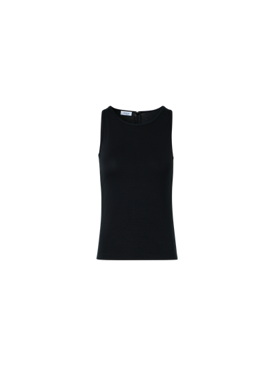 Designer Fitted Speedo Top in Stretch Modal Jersey - black