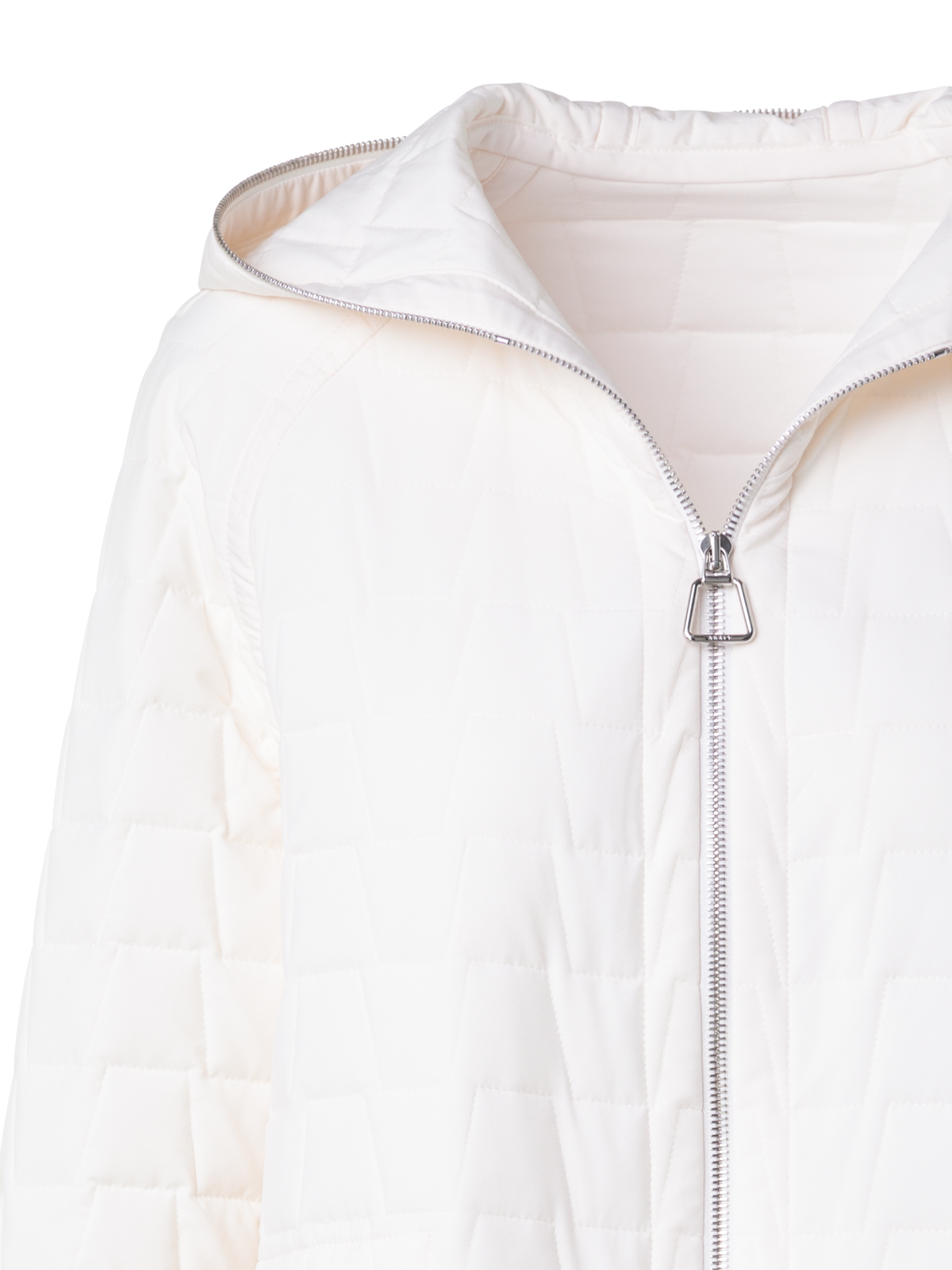 Designer Reversible Quilted Trapezoid Blouson - ecru - white