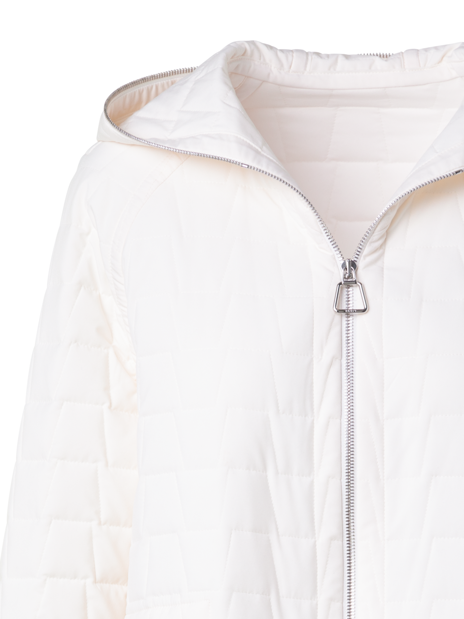 Designer Reversible Quilted Trapezoid Blouson - ecru - white