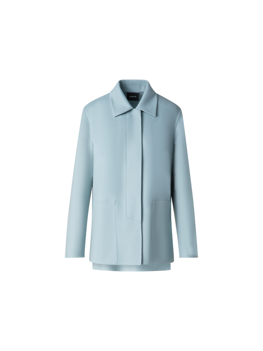 Designer Shirt Jacket in Cashmere Double-Face - pastel - blue