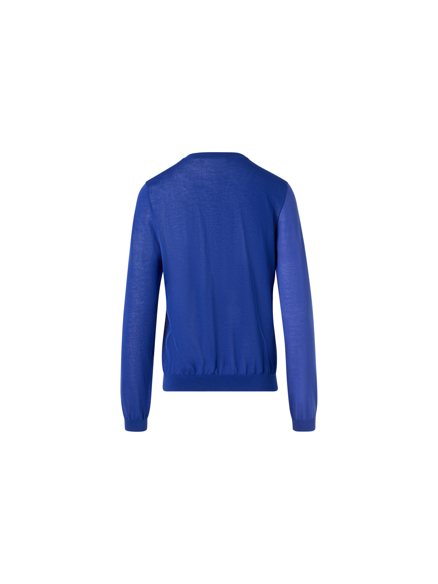 Designer Silk Cotton High Plains Intarsia Sweater - blue