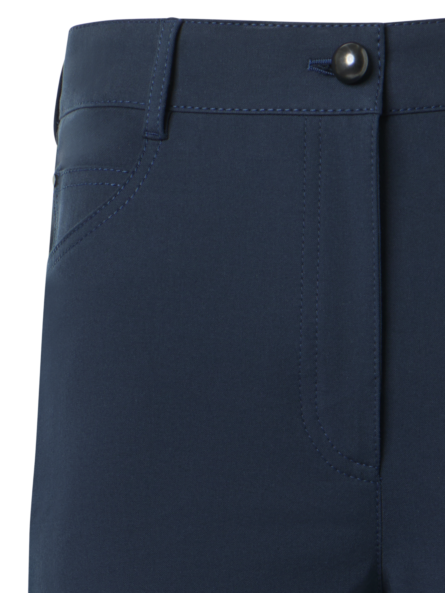 Designer Cali Mid-Rise Cropped Bootcut Cotton Bi-Stretch Pants - navy