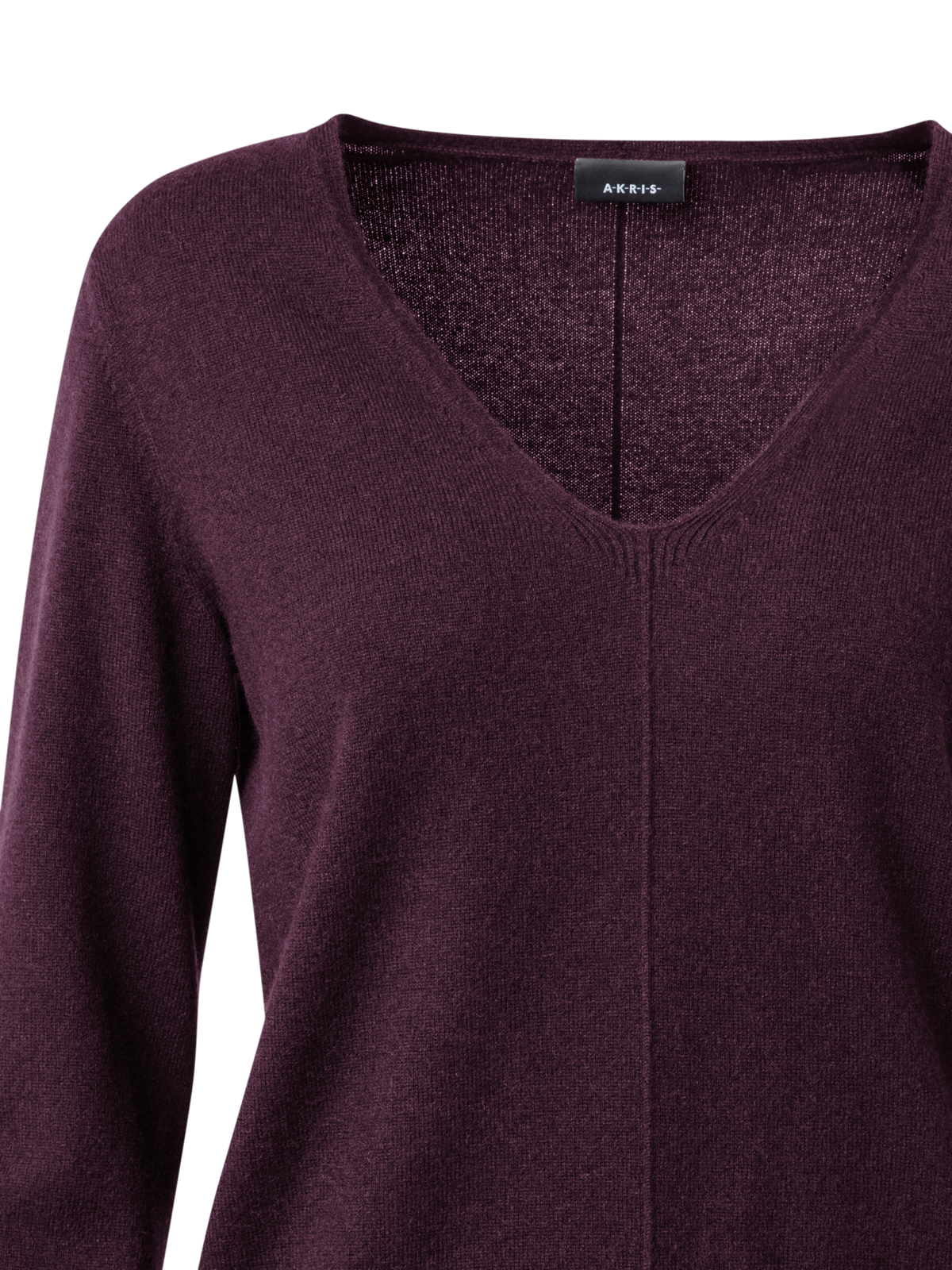 Designer Cashmere V-Neck Pullover - purple