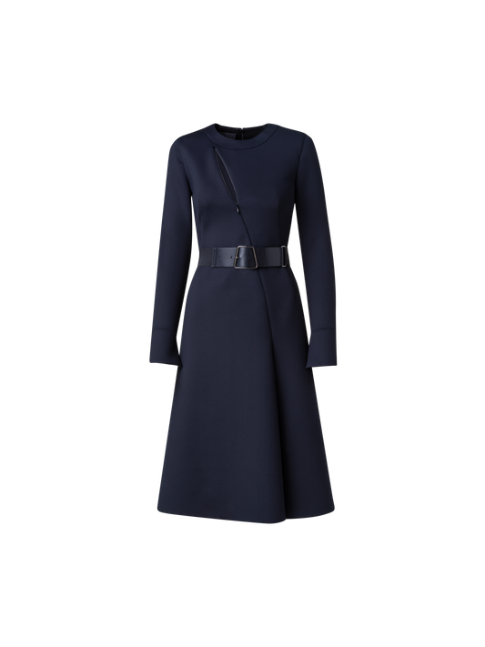 Designer Techno Neoprene Dress - black