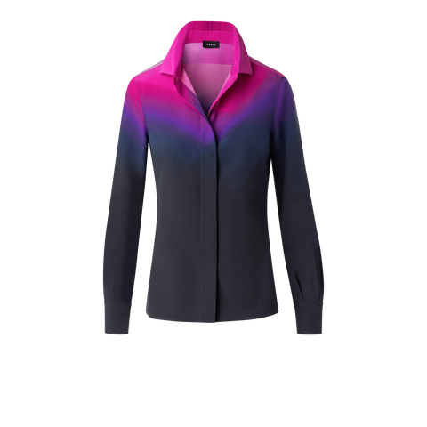 Seidenbluse mit Alta Magenta Druck