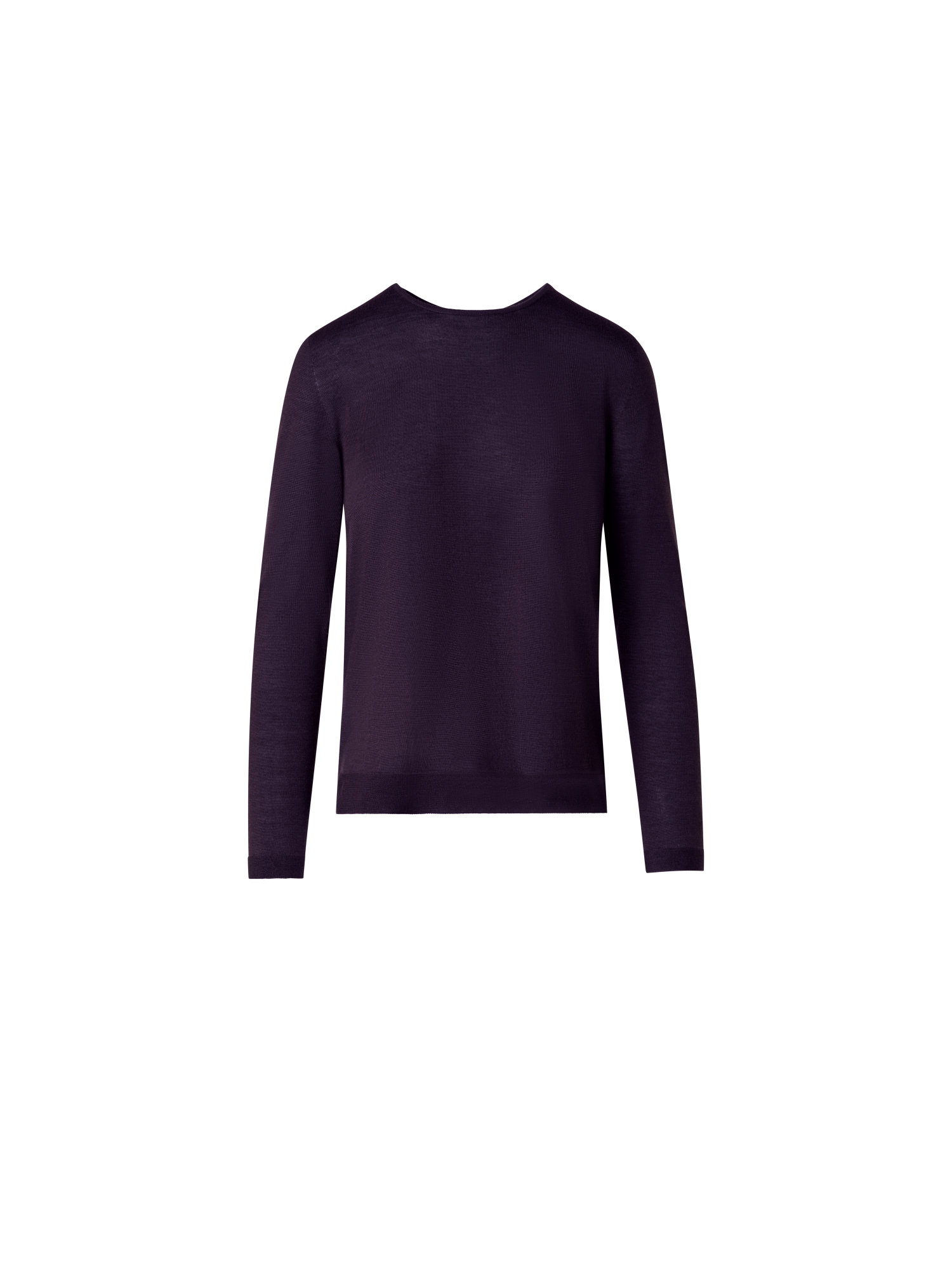 Designer Crew Neck Cashmere Silk Sweater - purple