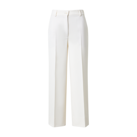 Cropped Gerade Hose aus Wolltrikotin