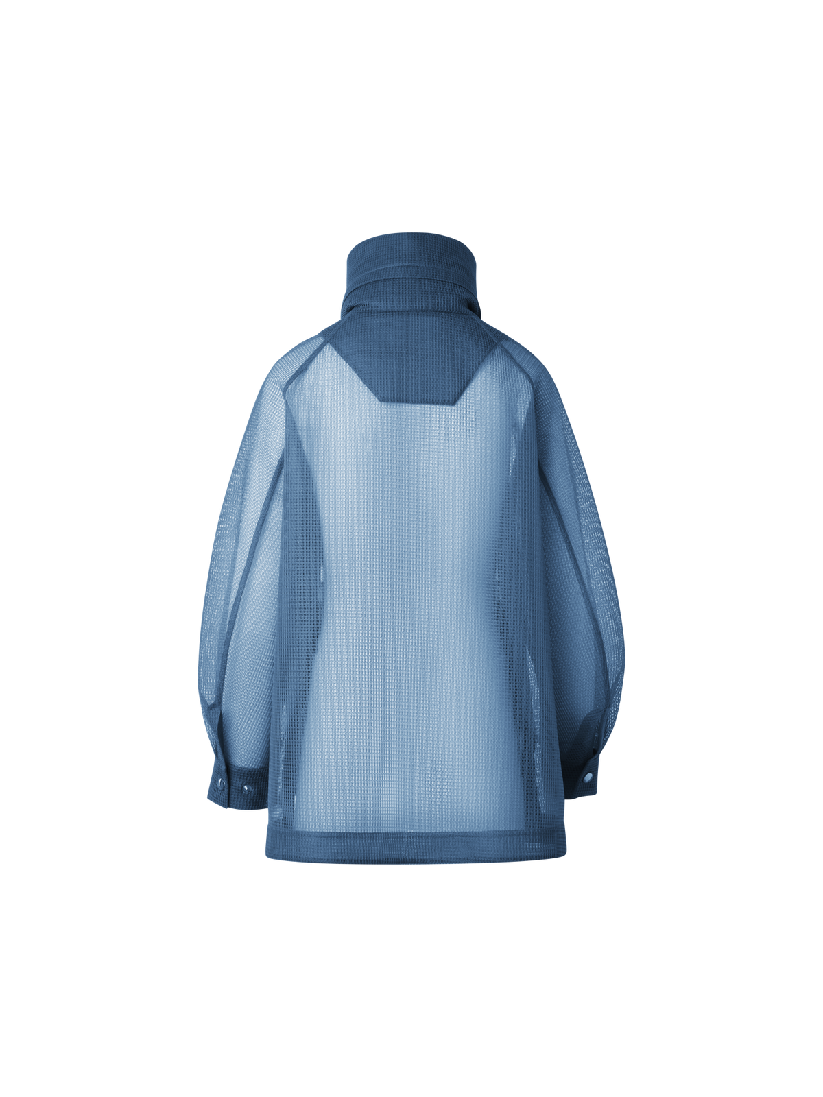 Designer Oversized Water-Repellent Parka in Techno Grid - blue