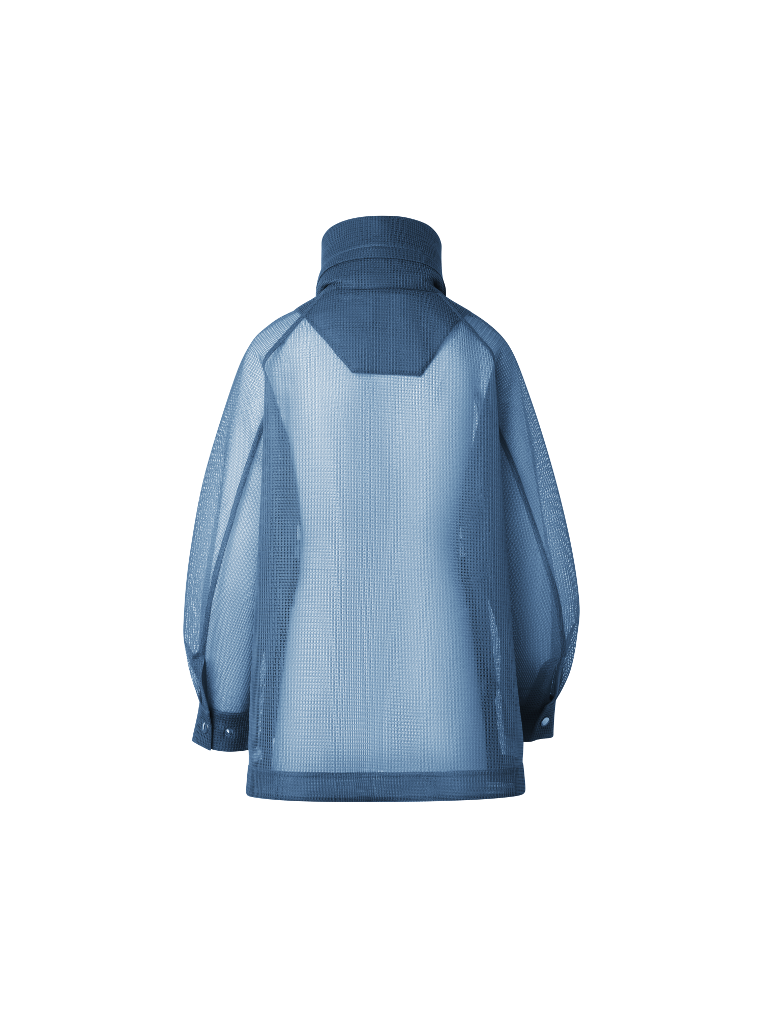 Designer Oversized Water-Repellent Parka in Techno Grid - blue