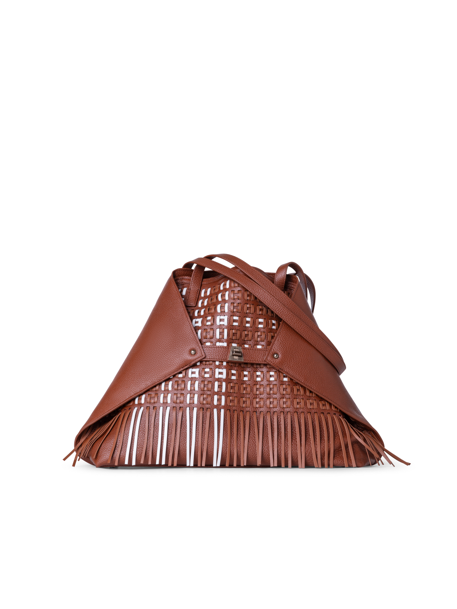 Designer Ai Medium Shoulder Tote - brown - multicolor