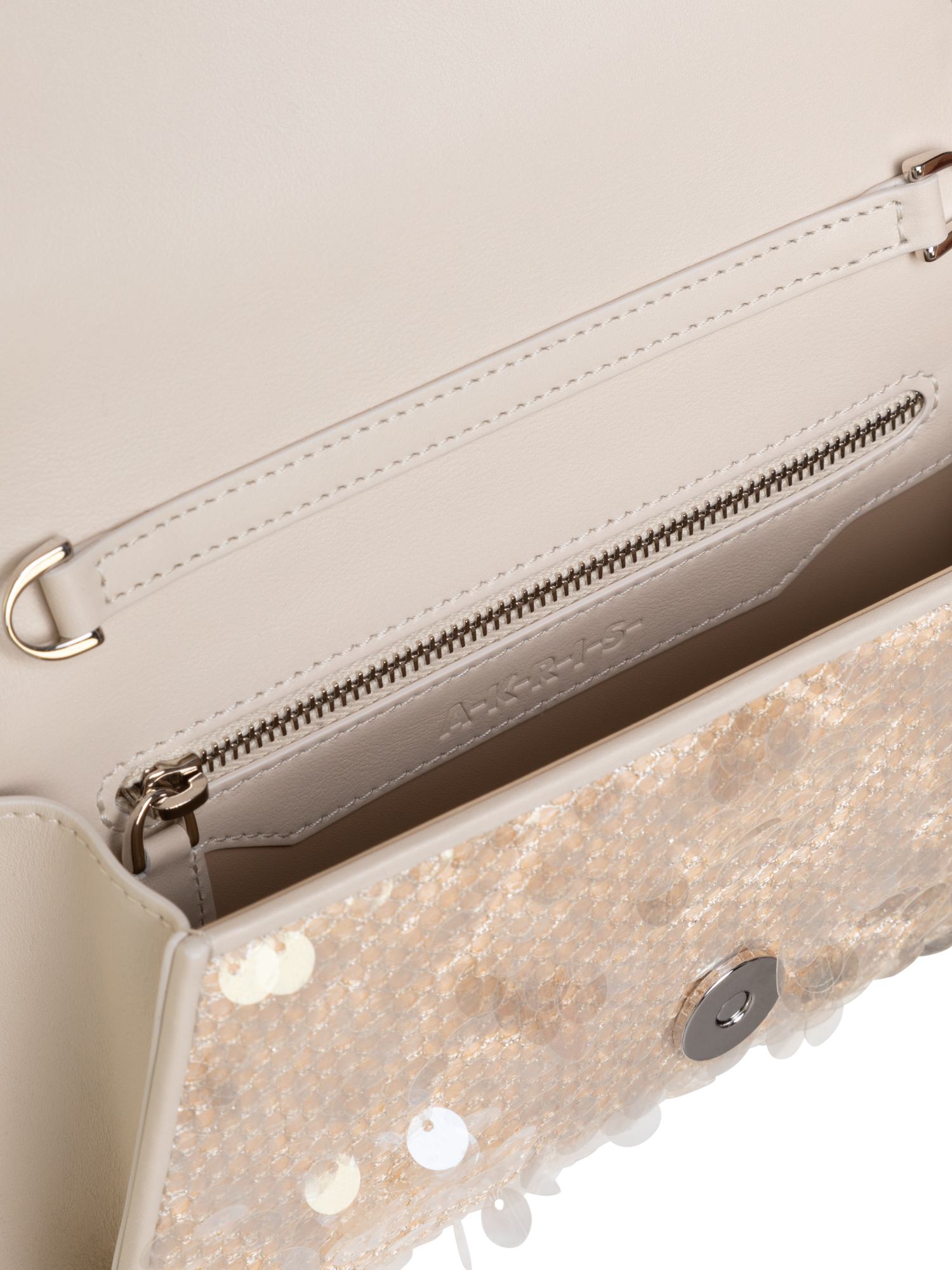 Designer Anouk Mini Trapezoid Clutch - neutral - pastel - ecru - pink - white