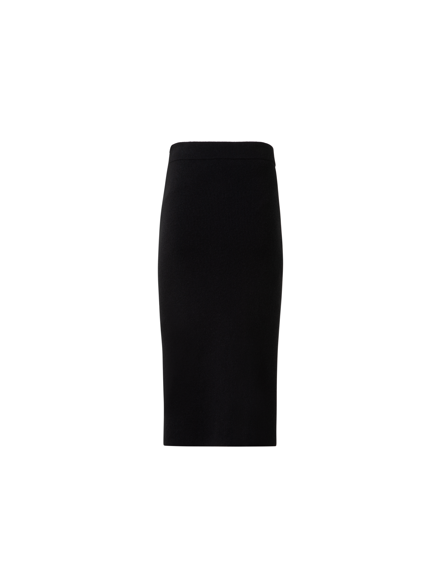 Designer Ribbed Cashmere Knit Skirt - black