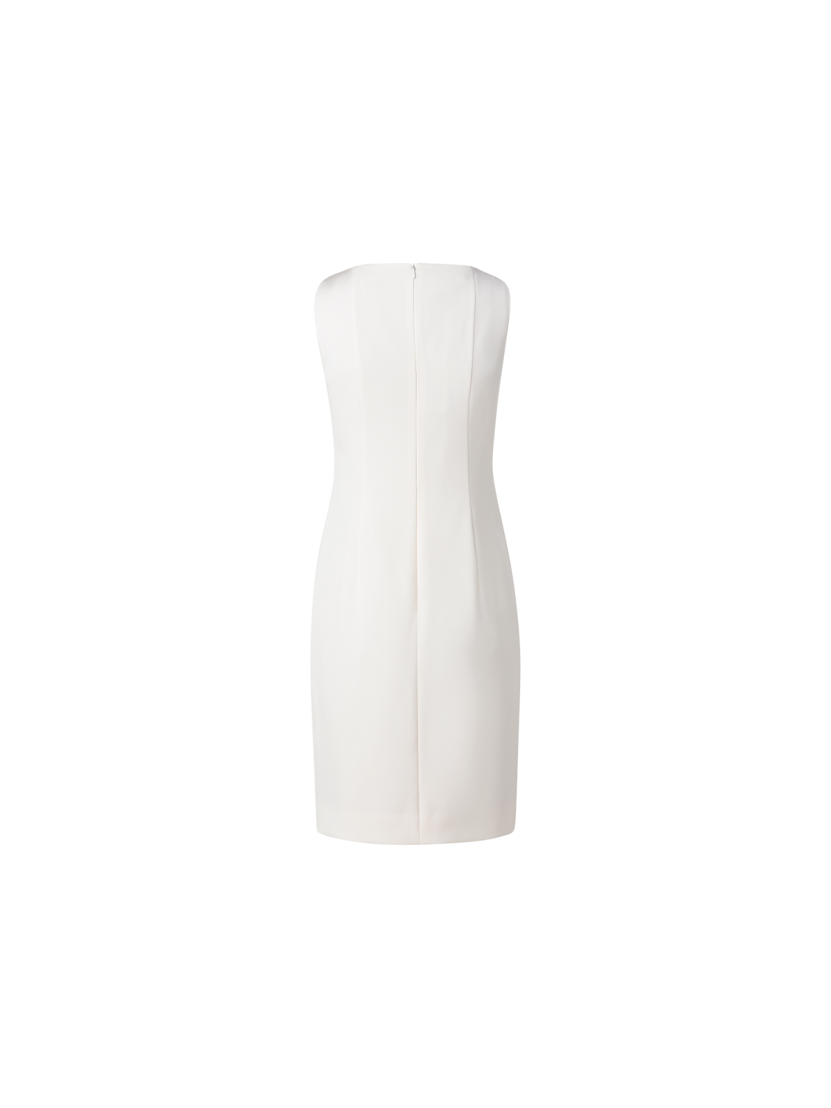 Designer Silk Crêpe Stretch Sheath Dress - ecru - white