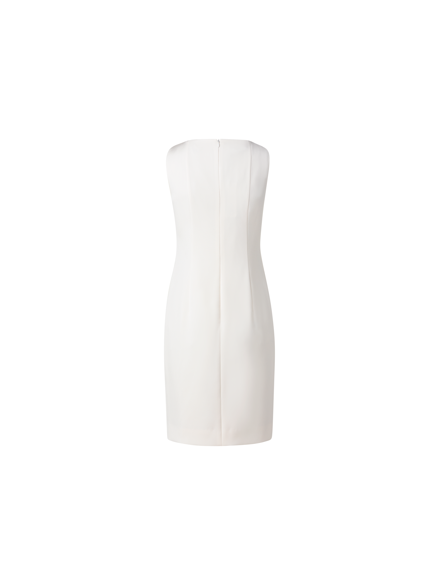 Designer Silk Crêpe Stretch Sheath Dress - ecru - white